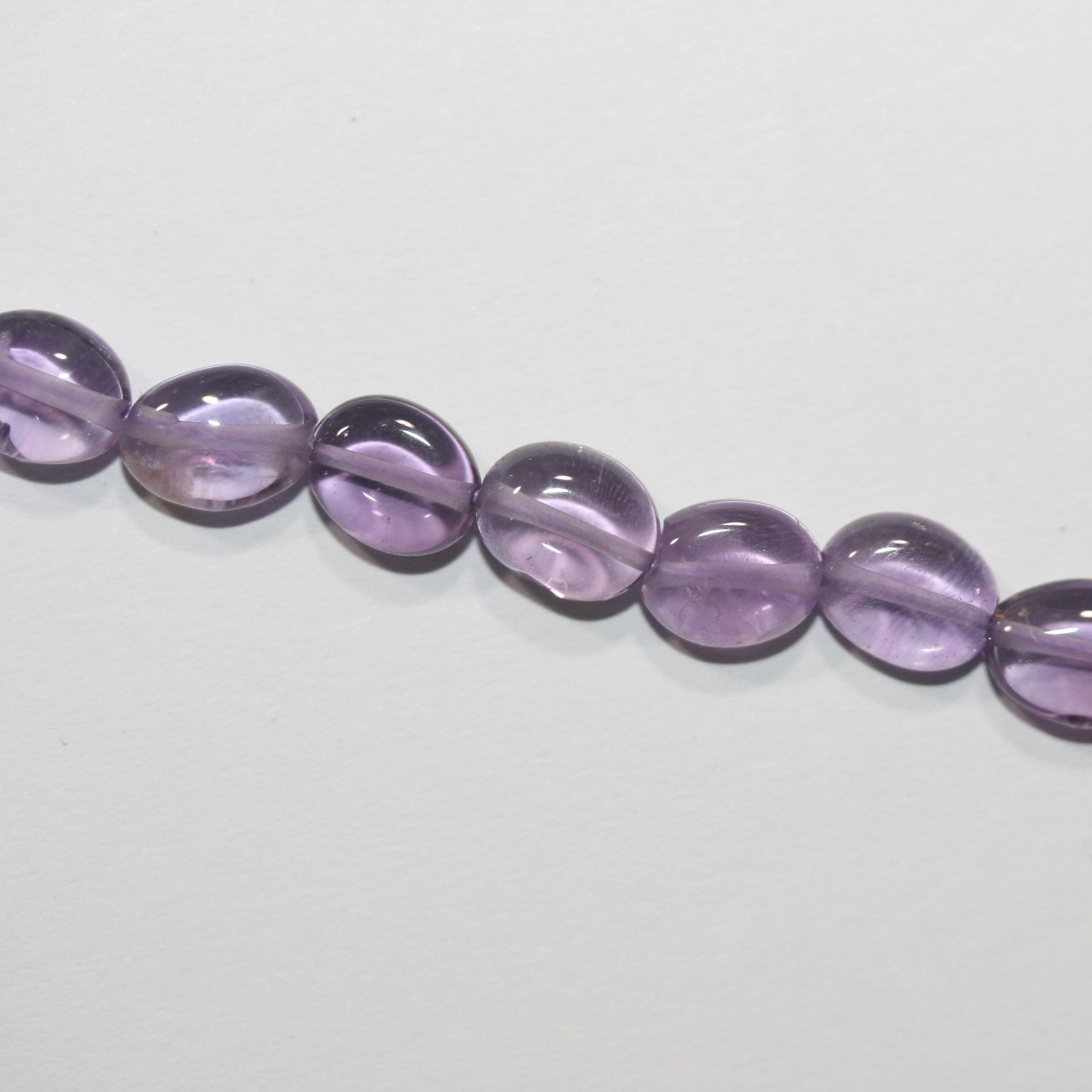Cuentas ovaladas lisas de amatista de 40 cm (16"), 8 x 6 mm (aprox.), tira de 40 cm