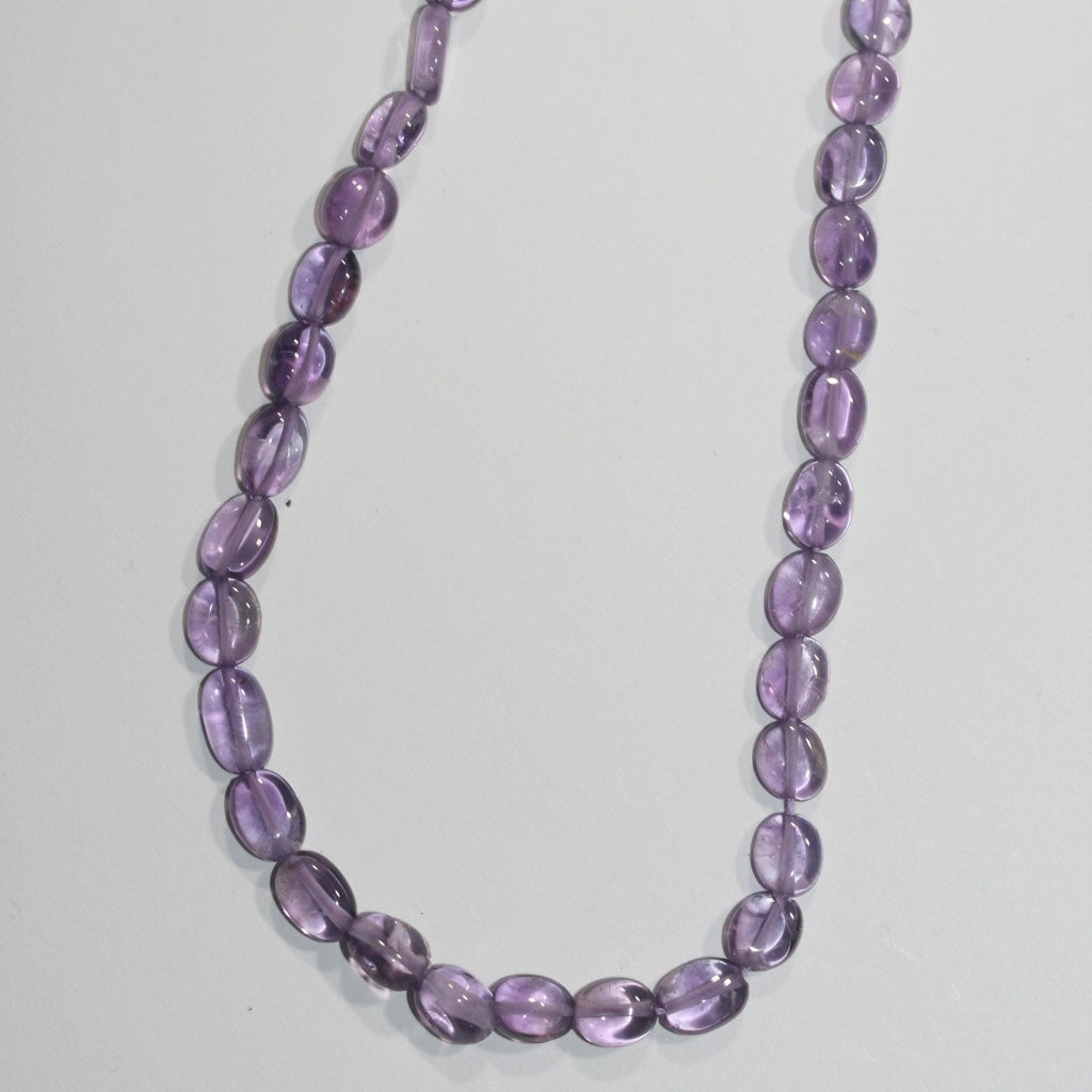 Cuentas ovaladas lisas de amatista de 40 cm (16"), 8 x 6 mm (aprox.), tira de 40 cm