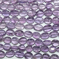 Cuentas ovaladas lisas de amatista de 40 cm (16"), 8 x 6 mm (aprox.), tira de 40 cm