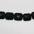 Perles ovales à facettes en onyx St 15" 28x24mm.-Rig 40cm.