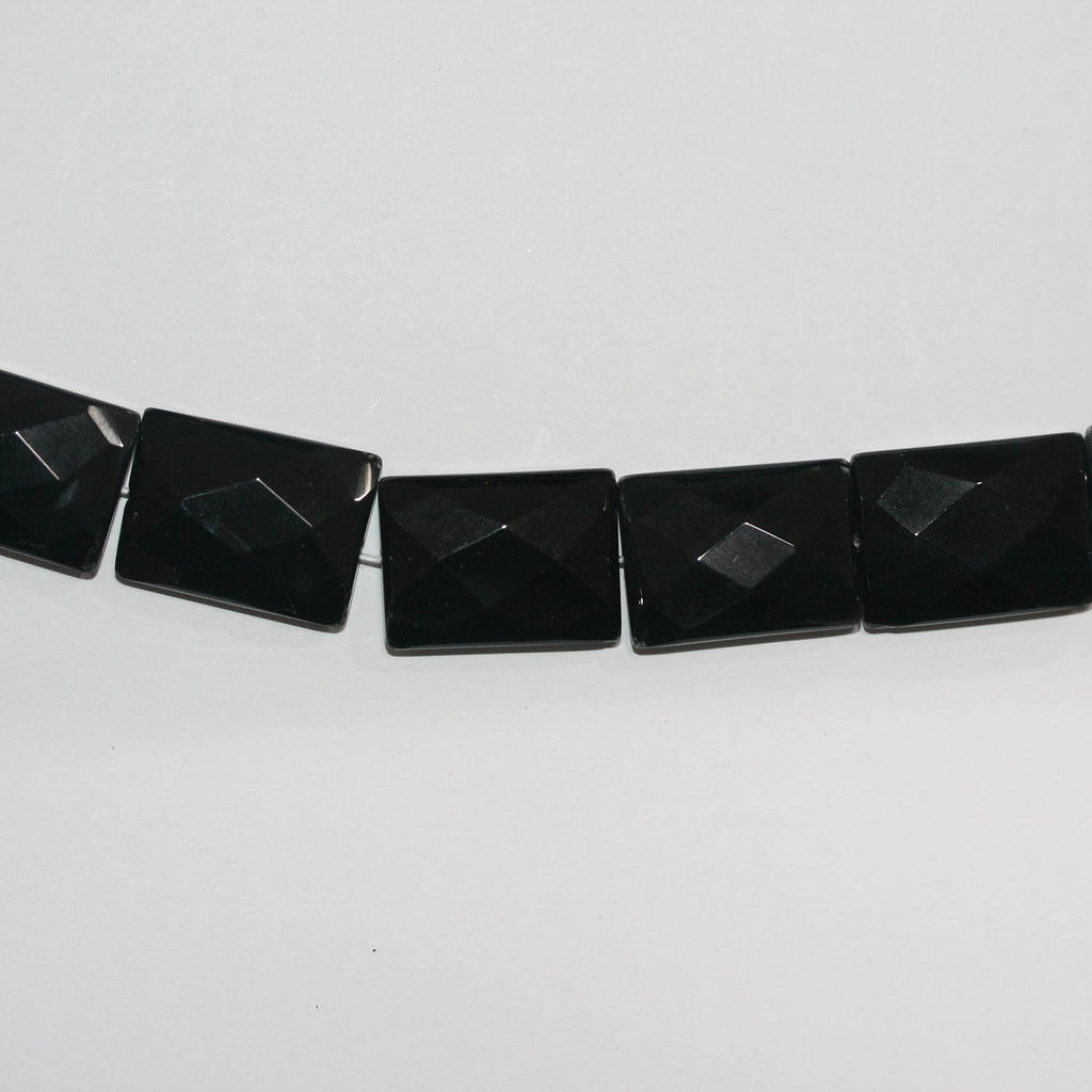 Perles rectangulaires à facettes en onyx de 15 pouces (25 x 18 mm) - Fil de 40 cm