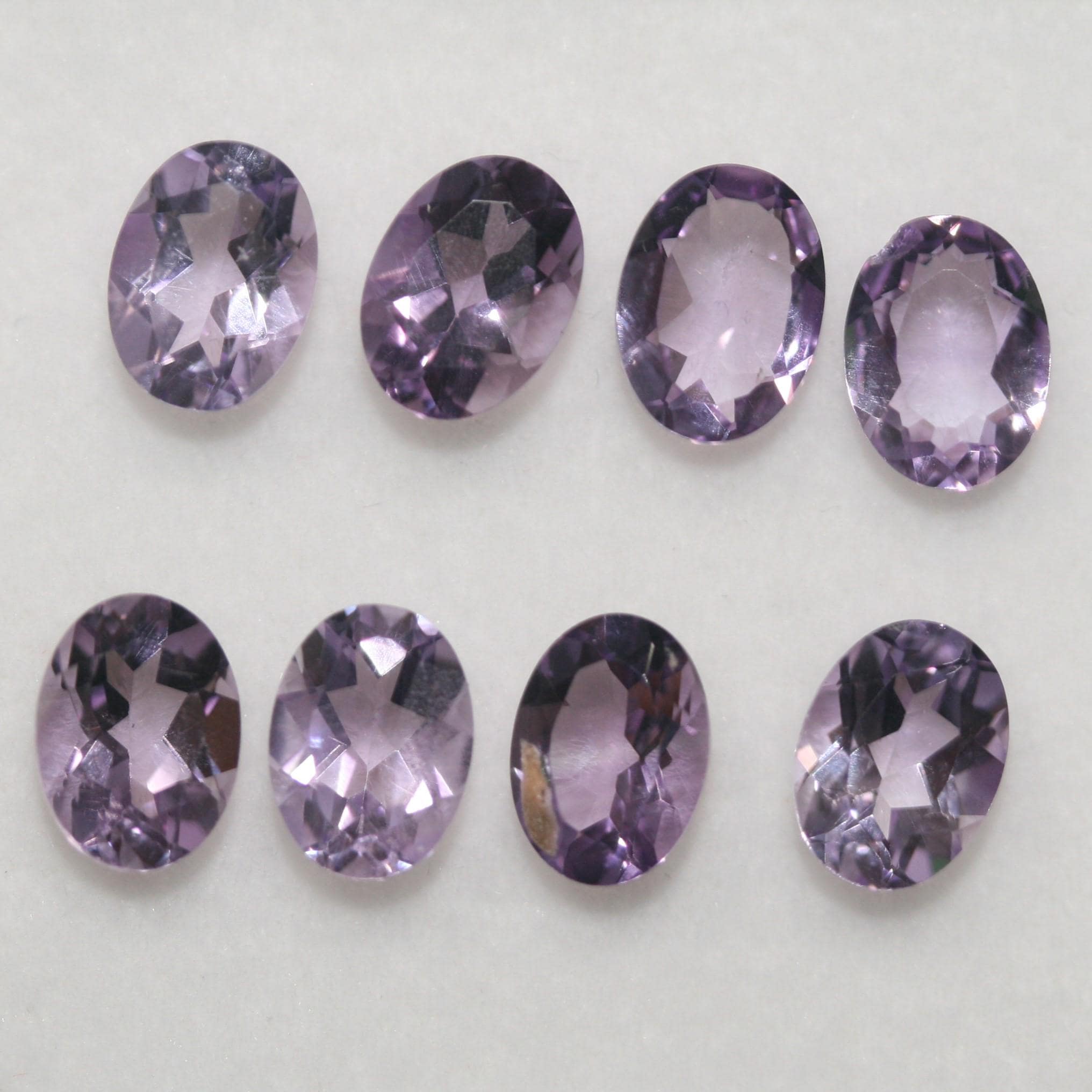 Lote de 8 amatistas facetadas ovaladas de 8 x 6 mm (8 piezas)