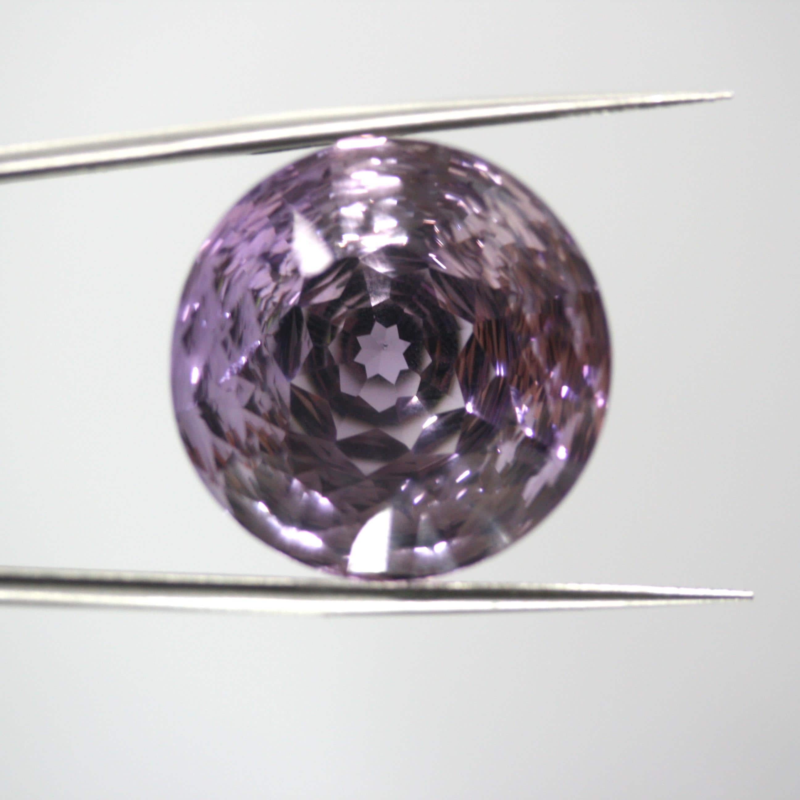 Amatista AAA única en su tipo, talla elegante, redonda, 22,4 mm. - Piedra tallada - (37,72 ct.) - Piedra natural