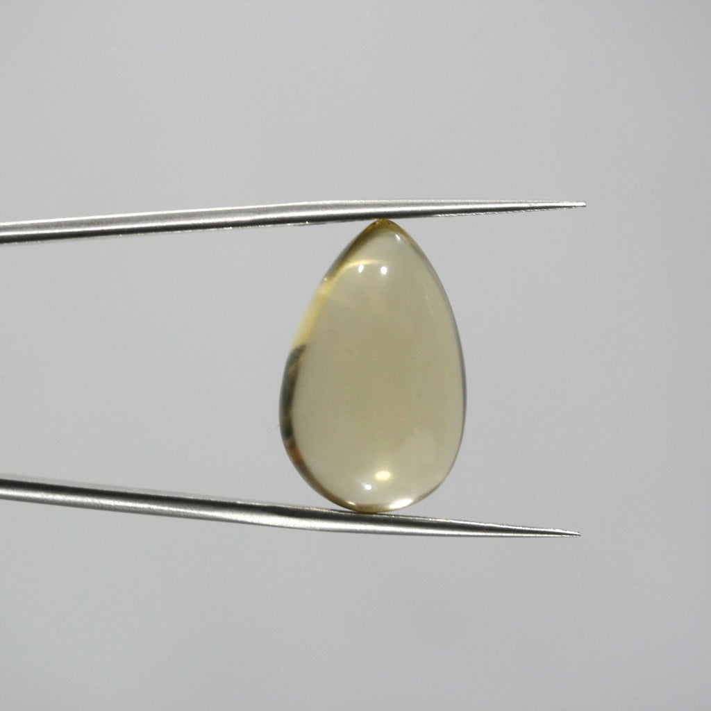 Lemon Quartz Smooth Drop Cabochon 26.6x15.6mm. (27.05ct.)