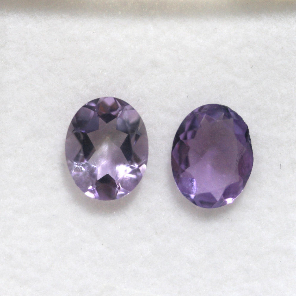 Lote de 2 amatistas facetadas ovaladas de 10 x 8 mm (2 unidades)