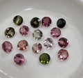 Lot de tourmalines multicolores à facettes rondes de 3 à 3,2 mm (16 pièces) - Pierres précieuses naturelles
