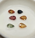 Lote de 6 zafiros multicolores facetados de 5 x 3 mm - Paquetes de gemas - Piedras sueltas al por mayor - Gemas naturales