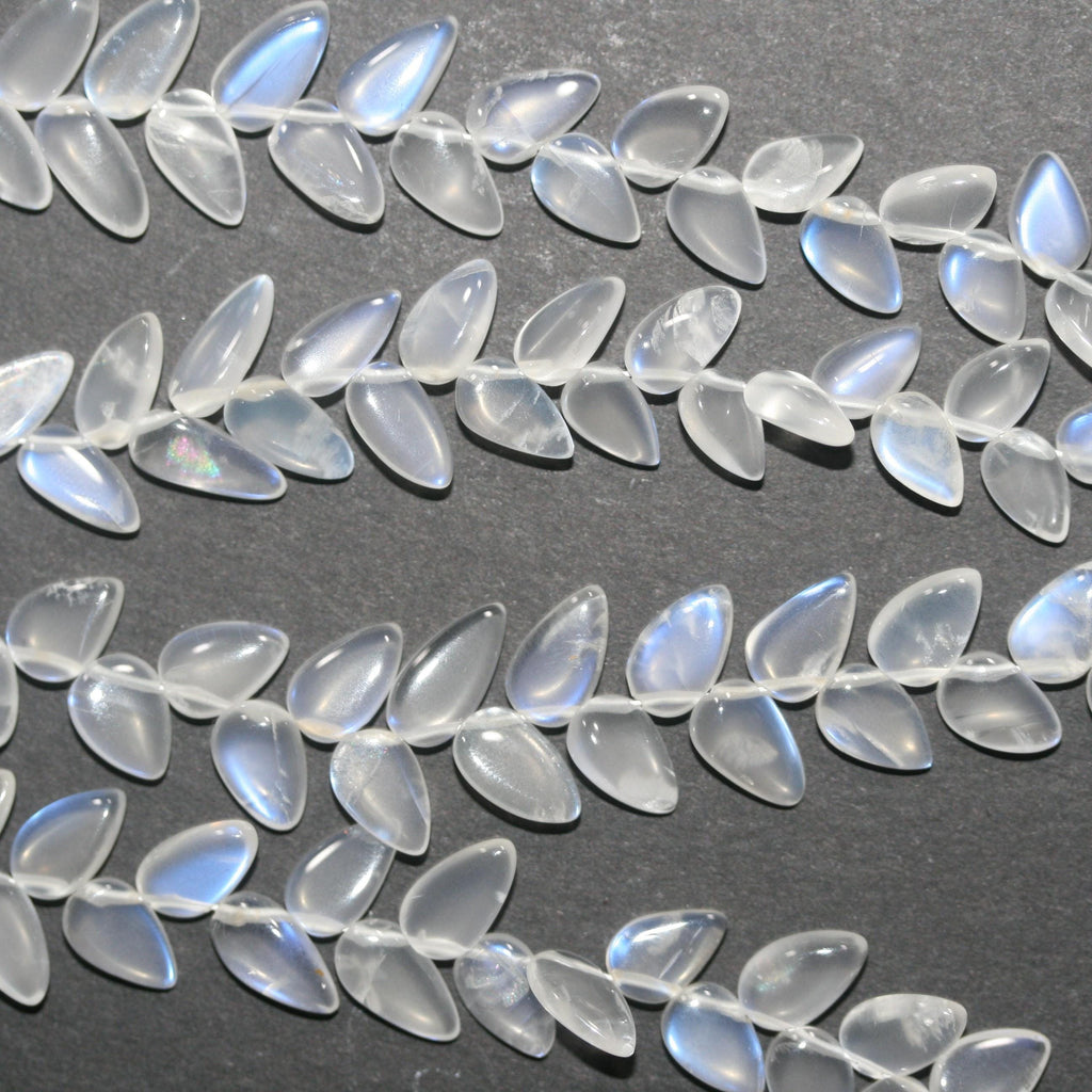 Cuentas planas de piedra lunar de 6" (9 x 5 mm) - Hilo de 16 cm - Aprox. - Artículo 14993