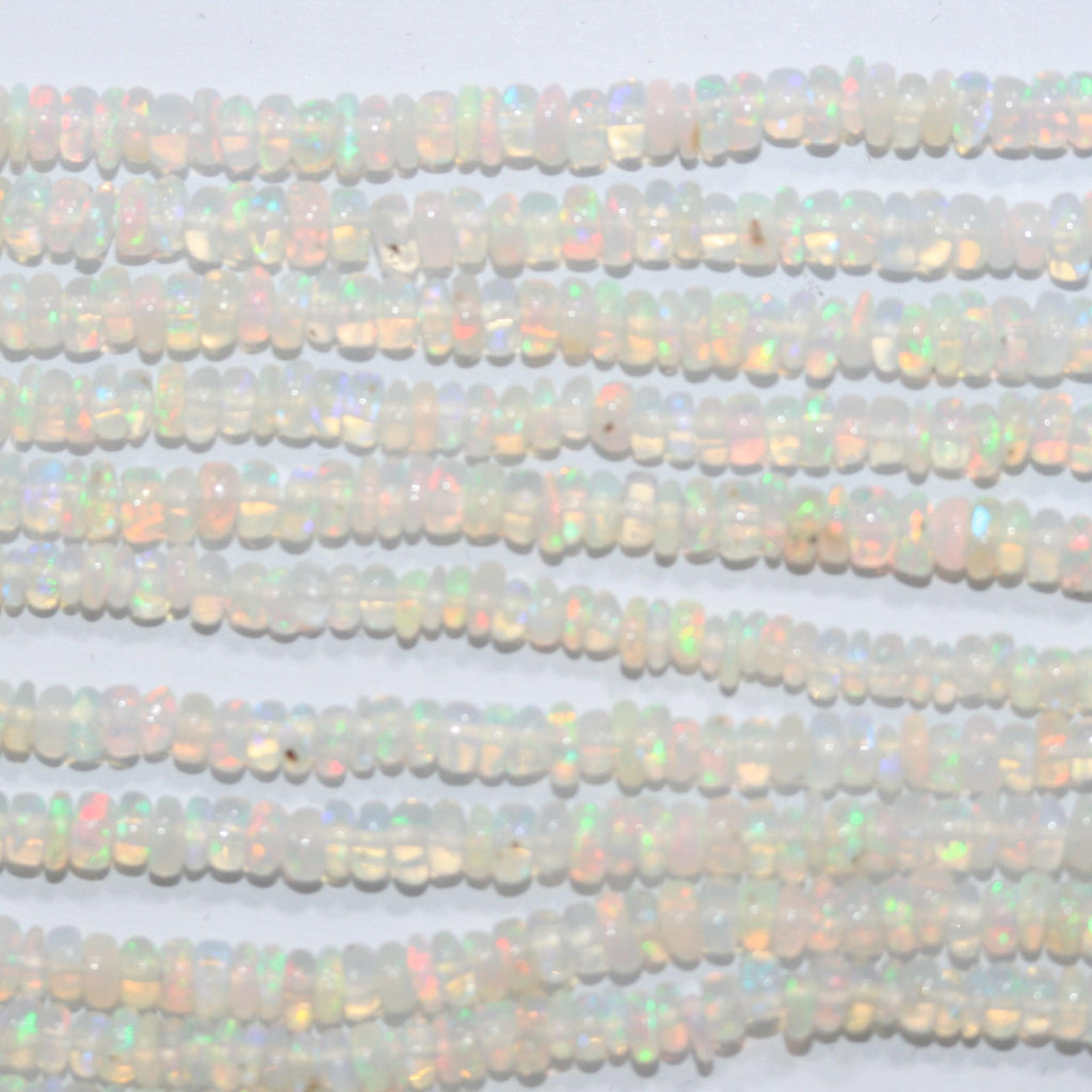 Cuentas redondas lisas de ópalo etíope de San Etiopía, 3,5 x 1,5 mm (aprox.), tira de 40 cm