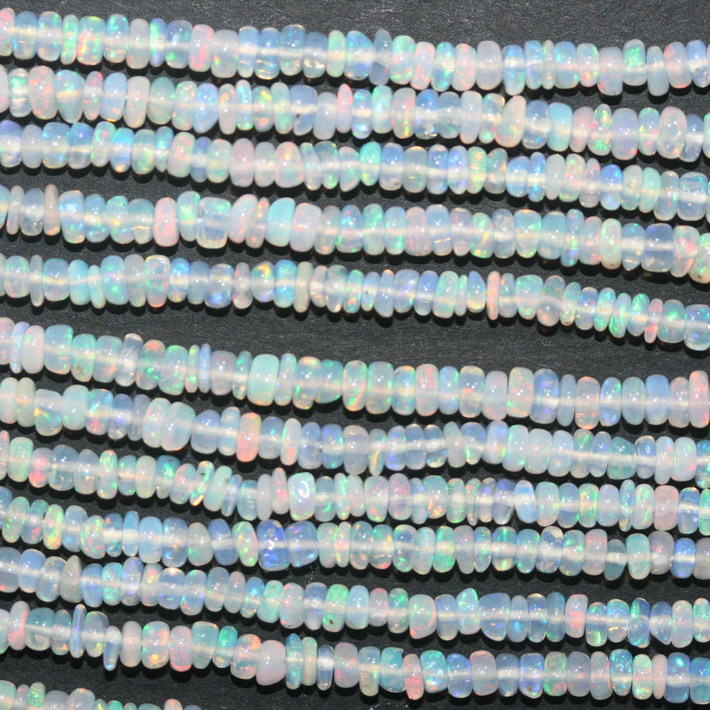 Cuentas redondas lisas de ópalo etíope de San Etiopía, 3,5 x 1,5 mm (aprox.), tira de 40 cm