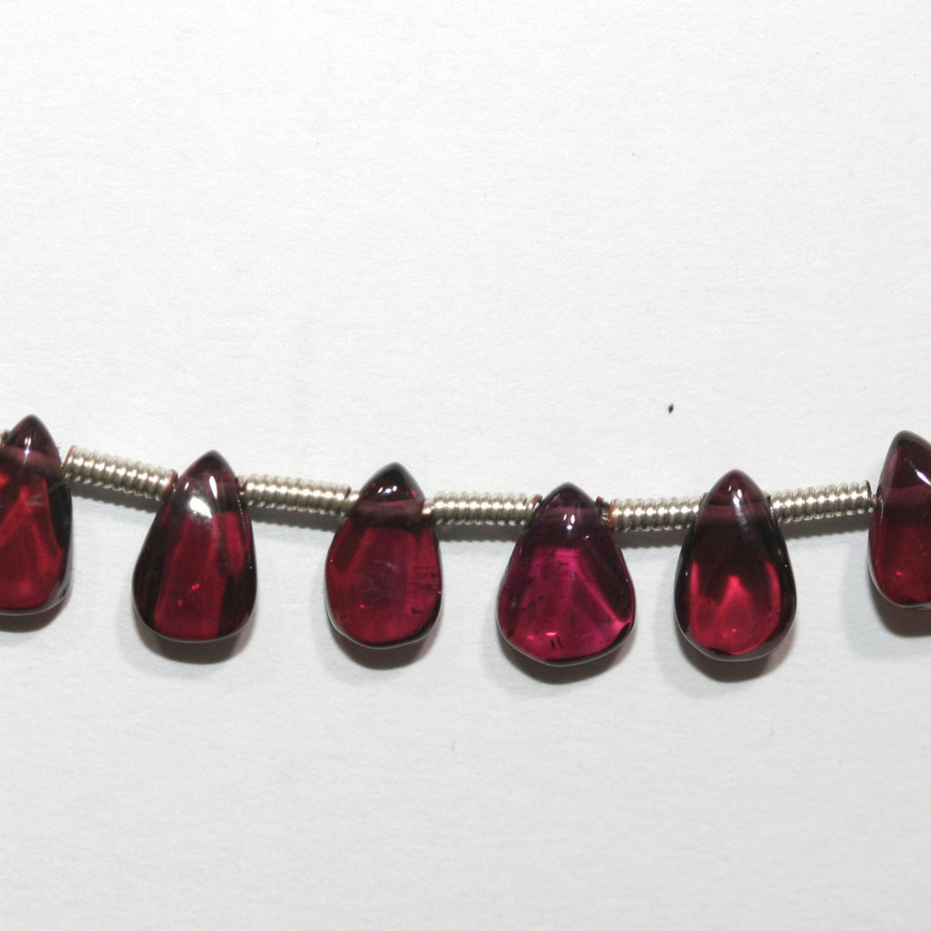Perles plates lisses en grenat rhodolite St de 20 cm (8 pouces), 7 x 5 mm environ. Longueur du fil : 20 cm environ.