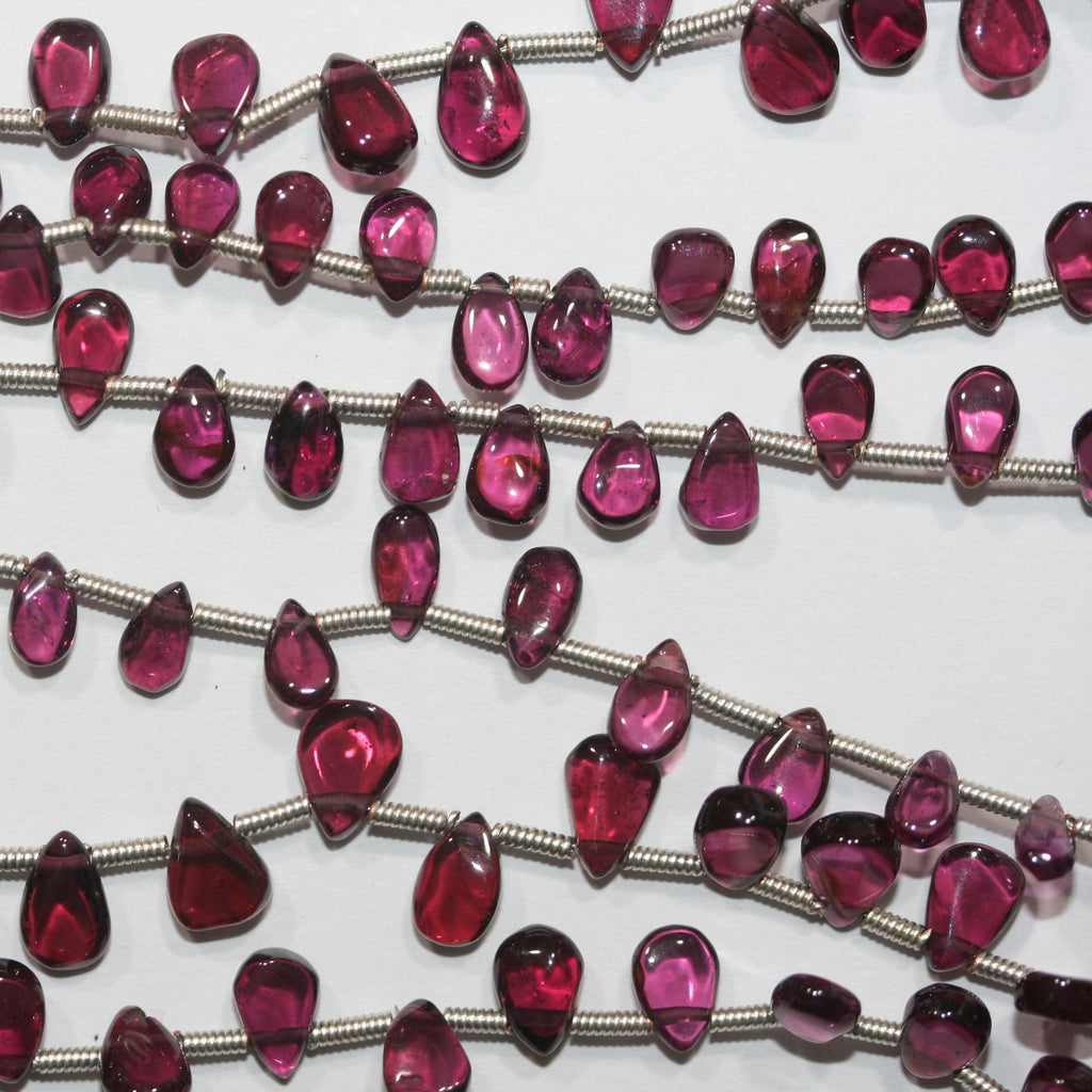 Perles plates lisses en grenat rhodolite St de 20 cm (8 pouces), 7 x 5 mm environ. Longueur du fil : 20 cm environ.