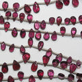 Perles plates lisses en grenat rhodolite St de 20 cm (8 pouces), 7 x 5 mm environ. Longueur du fil : 20 cm environ.