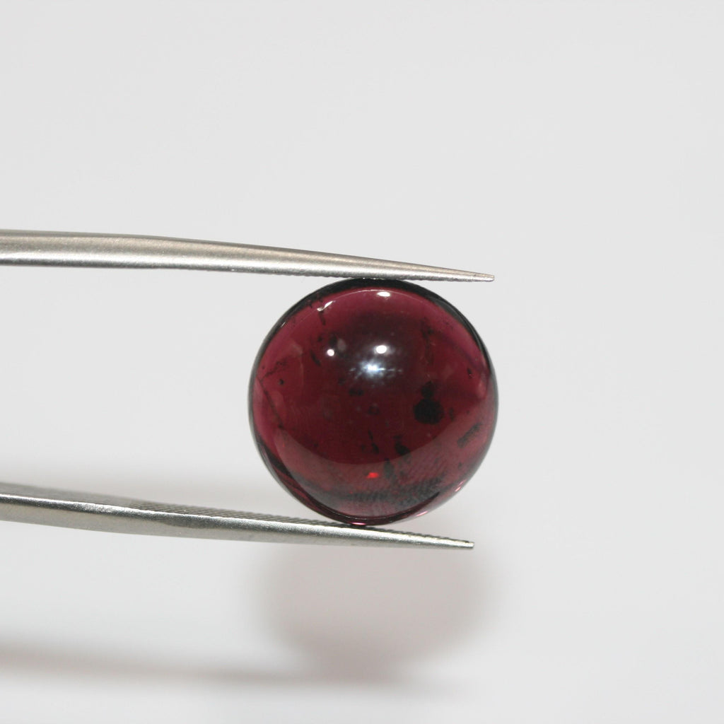 Garnet Round Smooth Cabochon 14mm.-(1 pcs.)