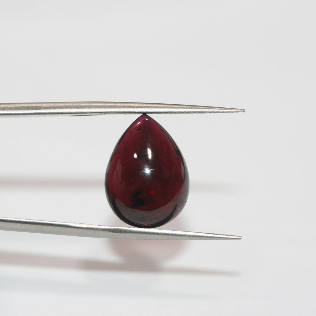 4 Pcs Garnet Drop Smooth Cabochon 16x12mm.-(4 pcs.)