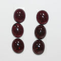 6 cabochons ovales lisses en grenat 12x10mm.-(6 pcs.)