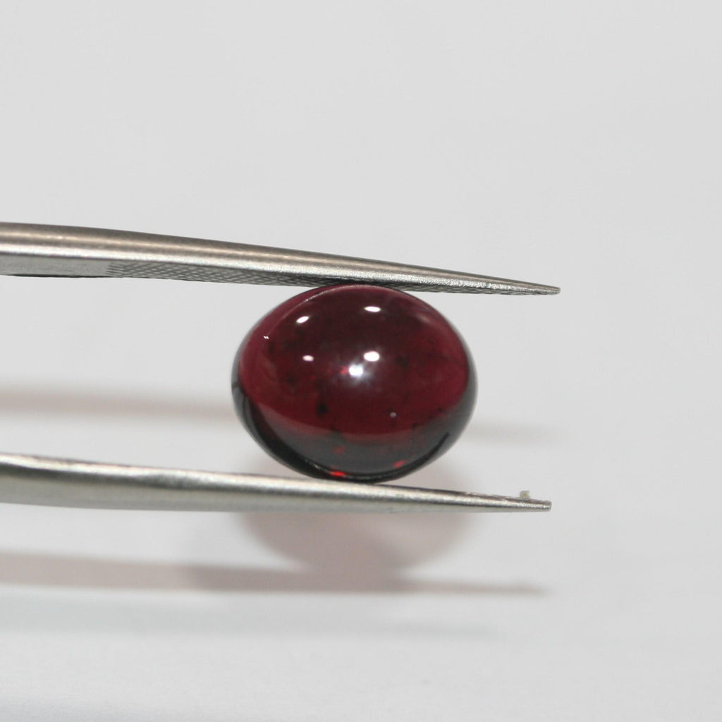 6 cabochons ovales lisses en grenat 11x9mm.-(6 pcs.)