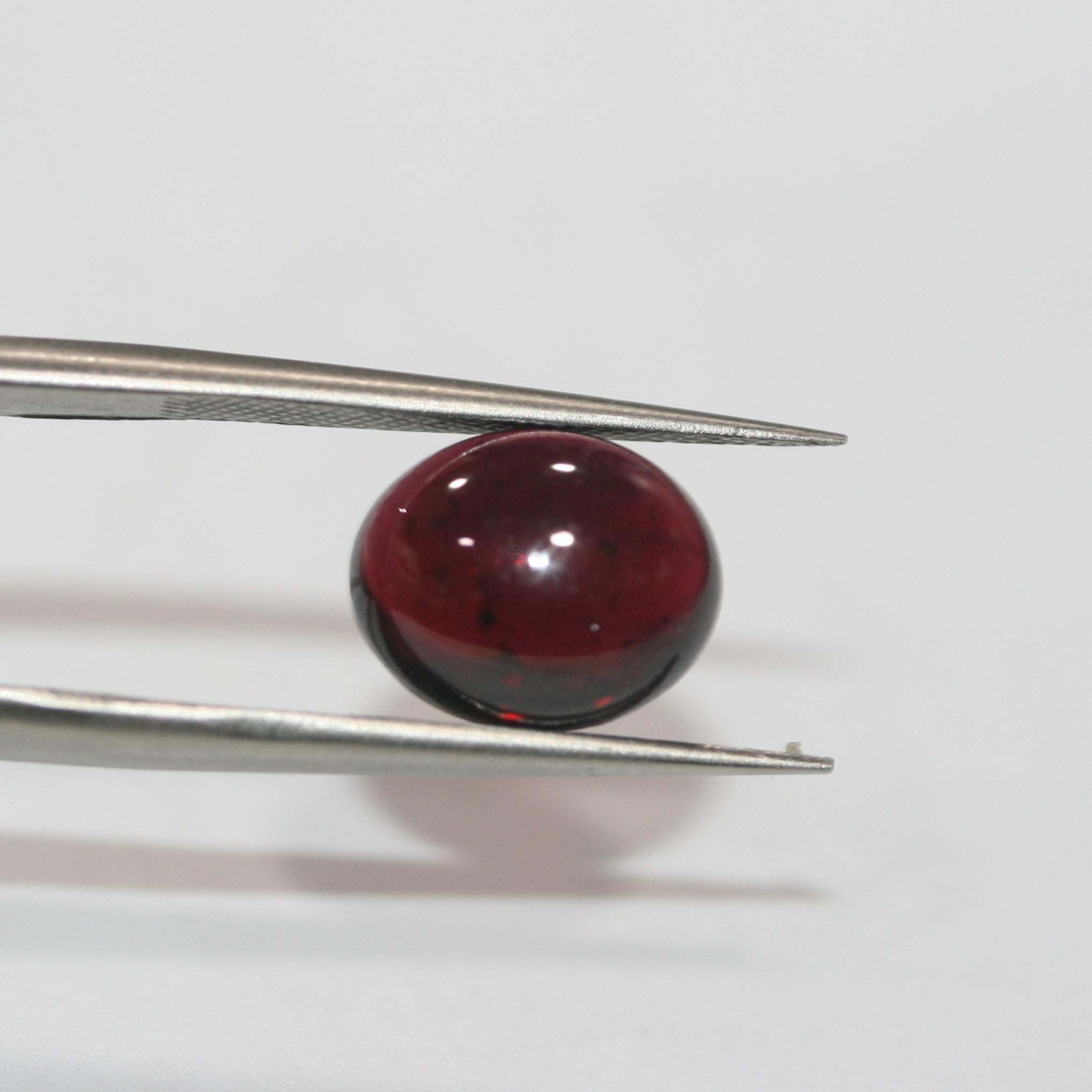 6 cabochons ovales lisses en grenat 11x9mm.-(6 pcs.)