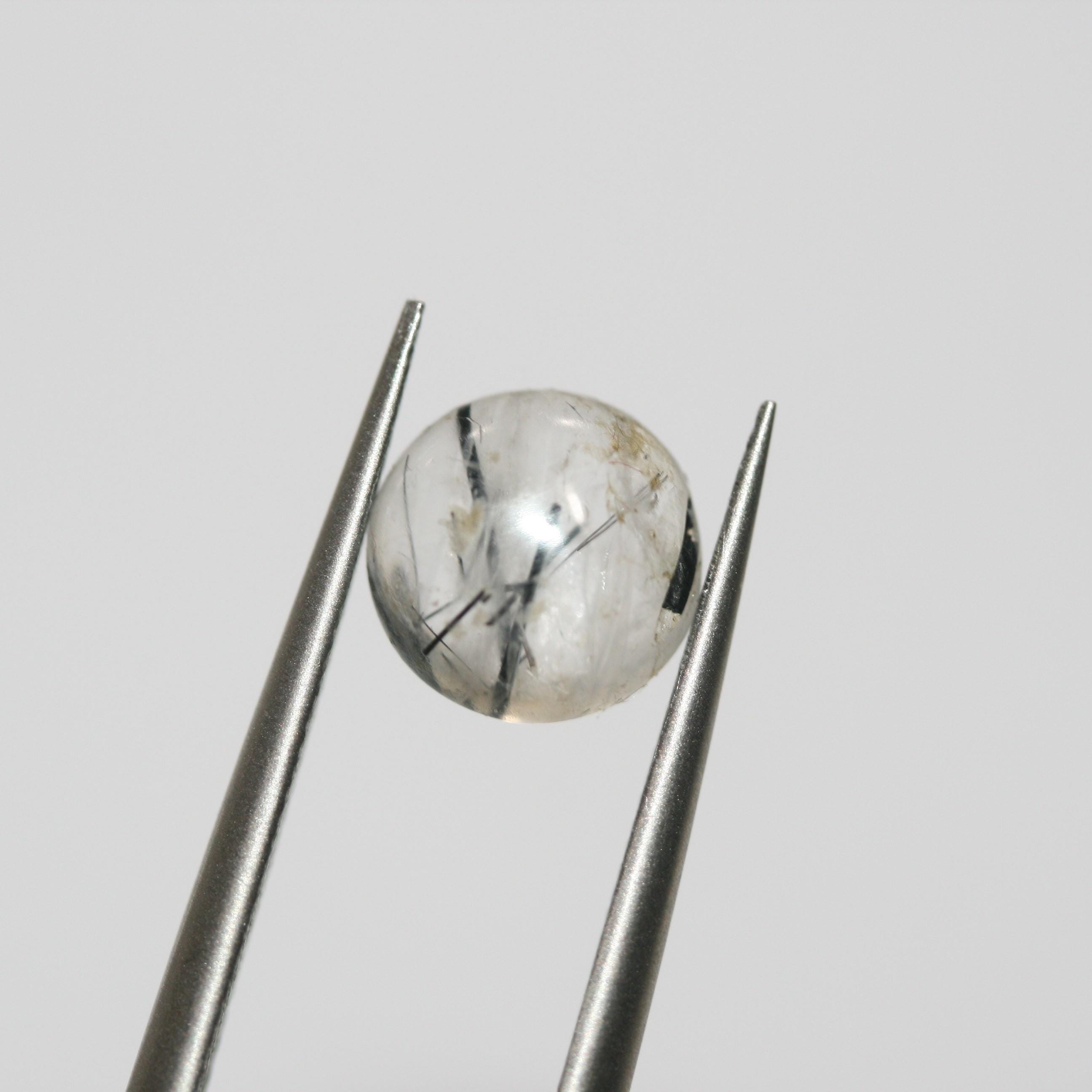 12 Pcs Lot of Turmalinated Quartz Round Smooth Cabochon 8mm (12 Pcs).- Item.1779CB