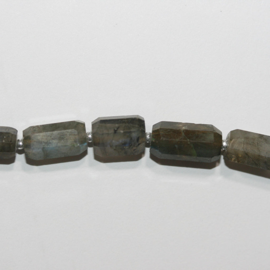 11" St Labradorite Faceted Tube Beads 12x7mm. Approx. -Strand 26cm.-Item.15066