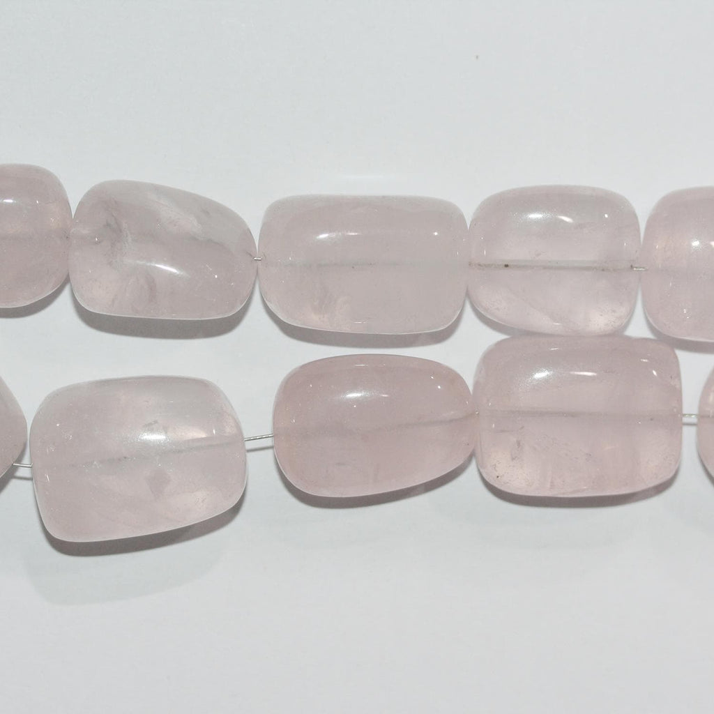 14" St  Rose Quartz Smooth Nugget Beads 22x17mm.Approx.-Strand 36cm.