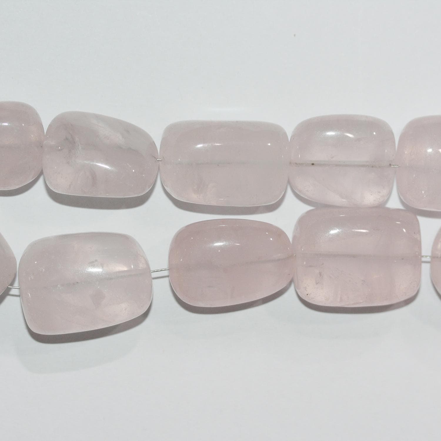 14" St  Rose Quartz Smooth Nugget Beads 22x17mm.Approx.-Strand 36cm.