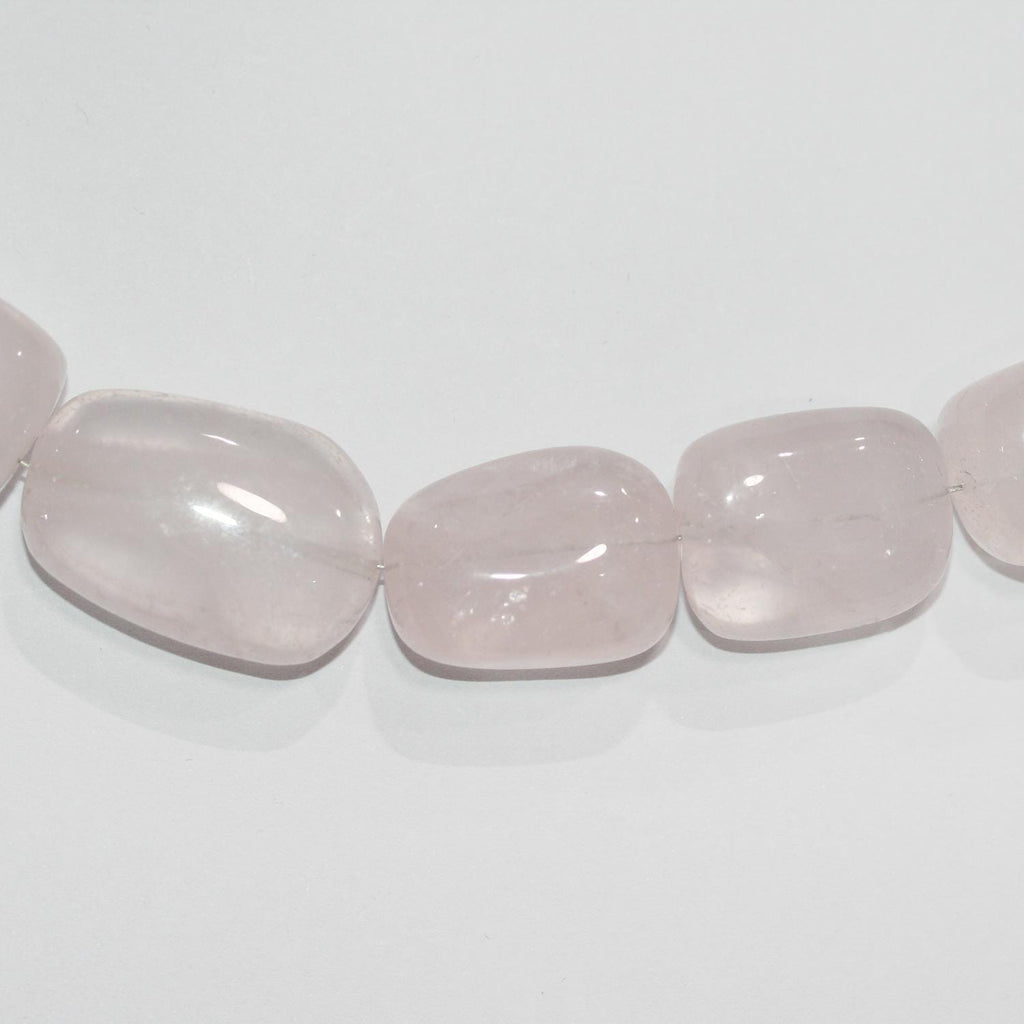14" St  Rose Quartz Smooth Nugget Beads 22x17mm.Approx.-Strand 36cm.