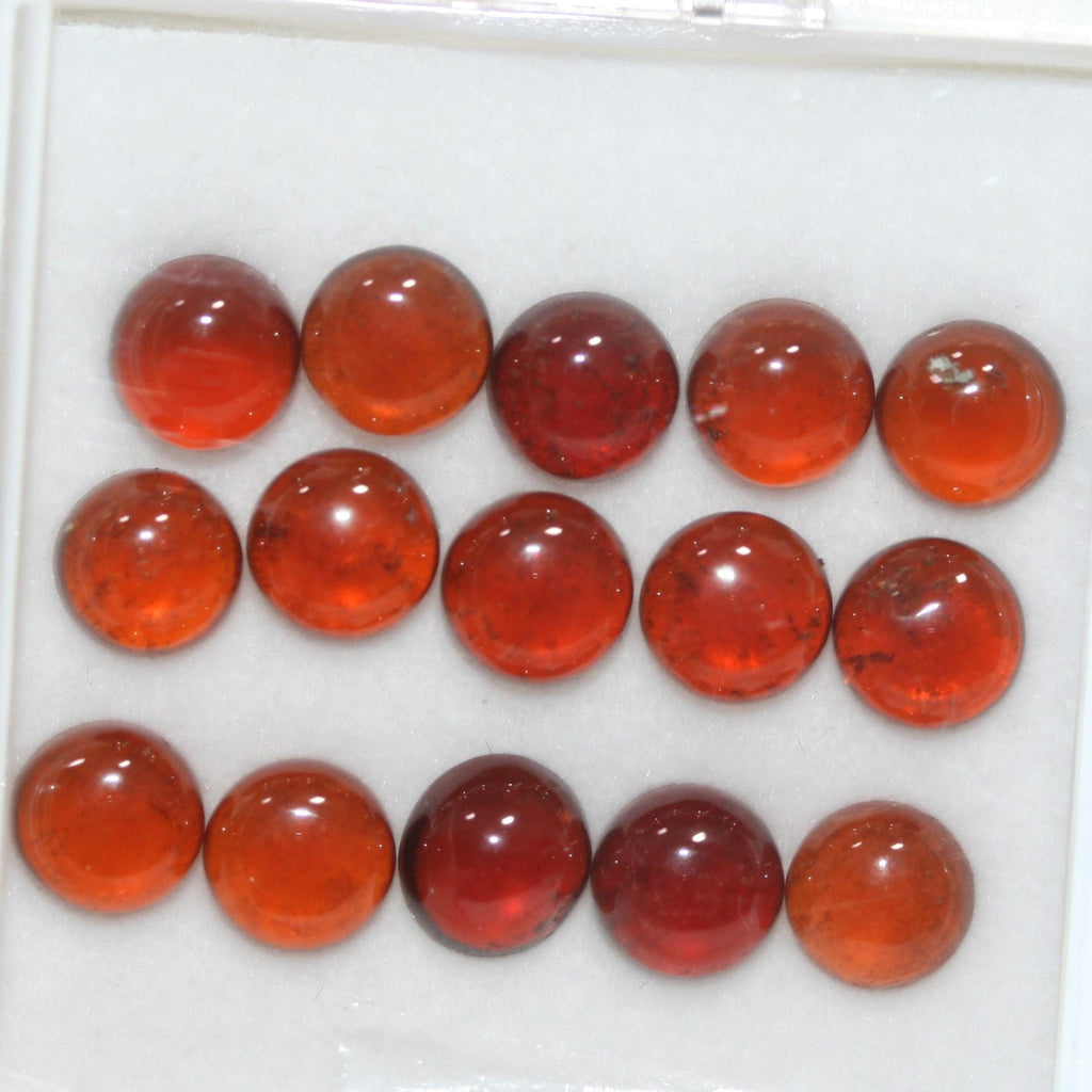 Hessonite Garnet Smooth Round Cabochon 6mm. (15 Pcs).- Item.1759CB