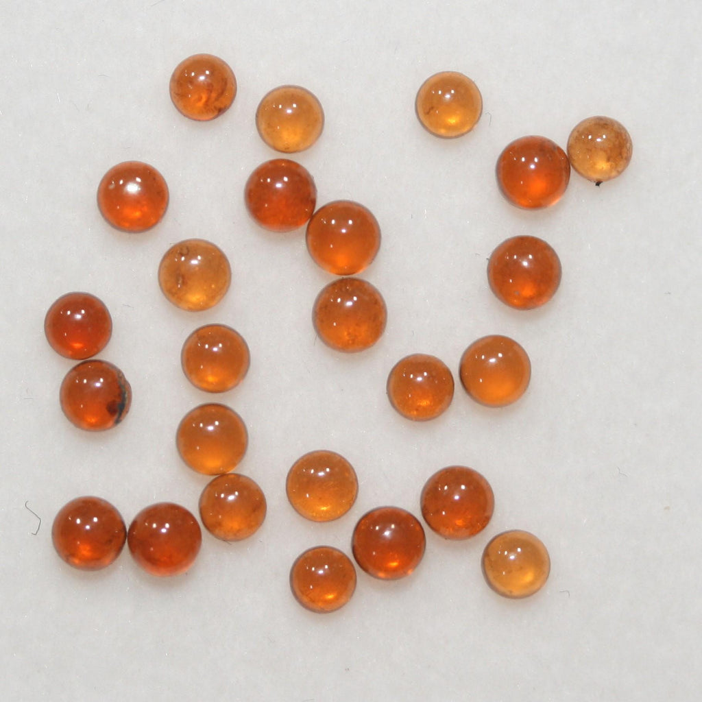 Hessonite Garnet Smooth Round Cabochon 3mm. (25 Pcs).- Item.1762CB