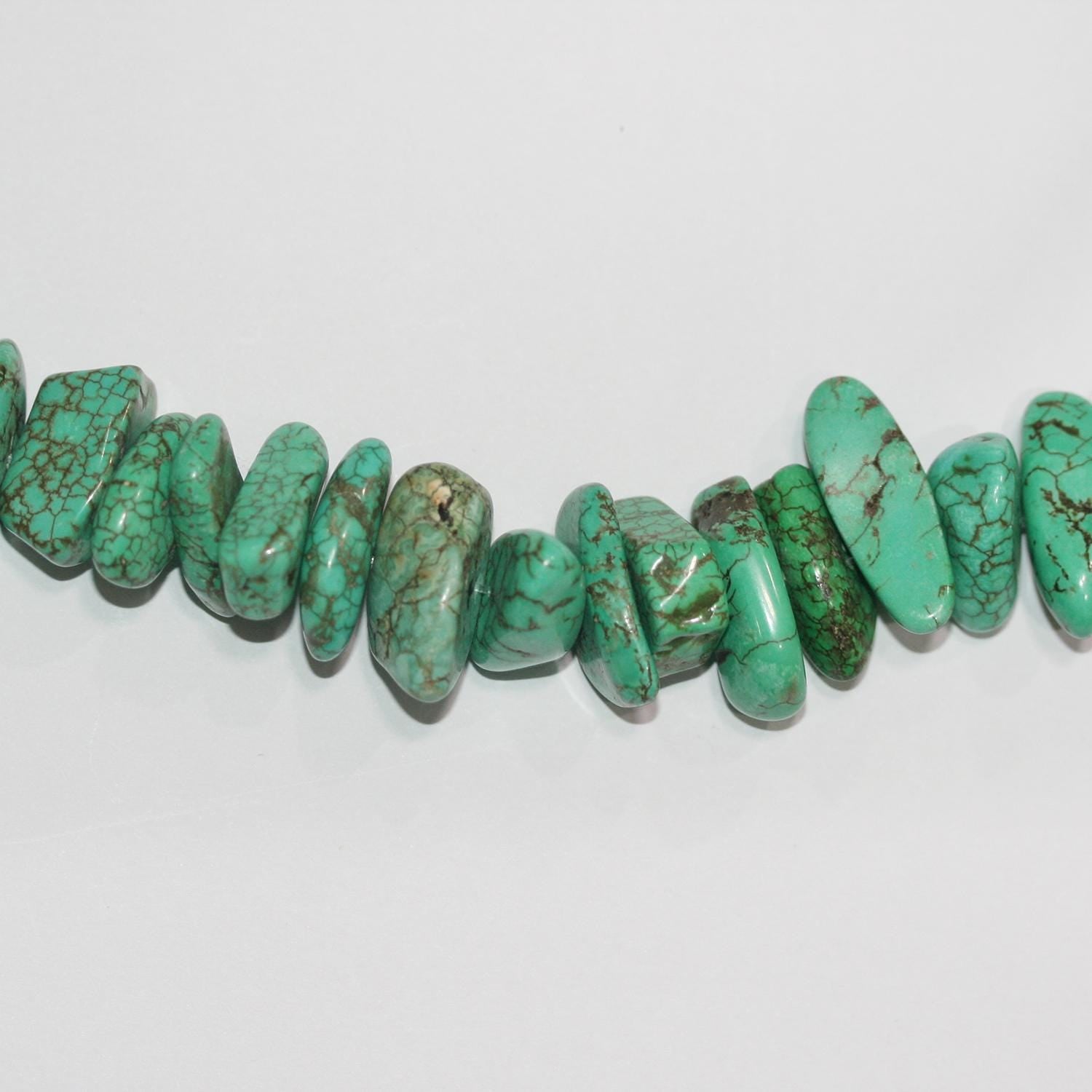 Cuentas lisas de howlita de 16", 19 x 6 mm (aprox.), tira de 40 cm