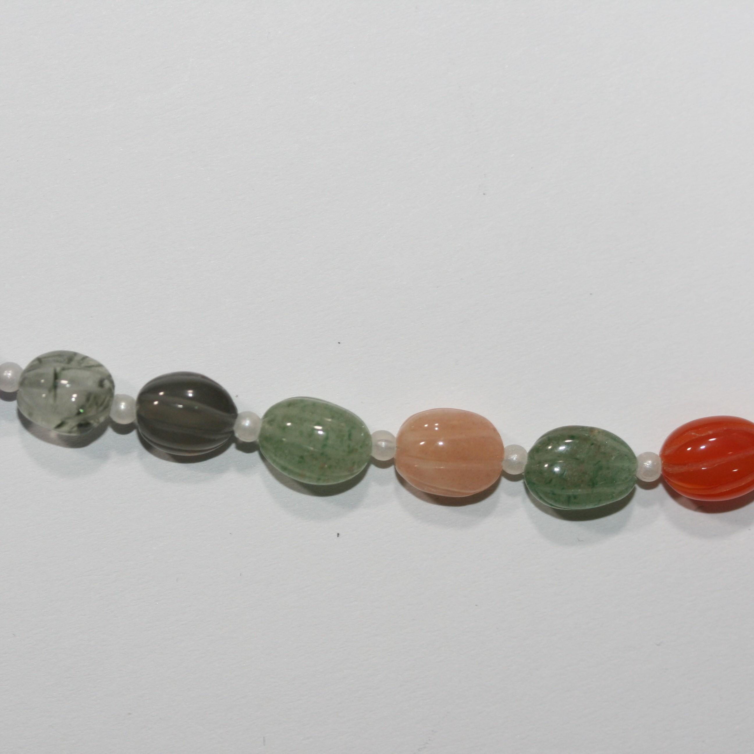 Perles ovales St Multi Stone Gallons de 8 pouces (environ 20 cm), 10 x 8 mm. Longueur du fil : 20 cm environ. Réf. 15025