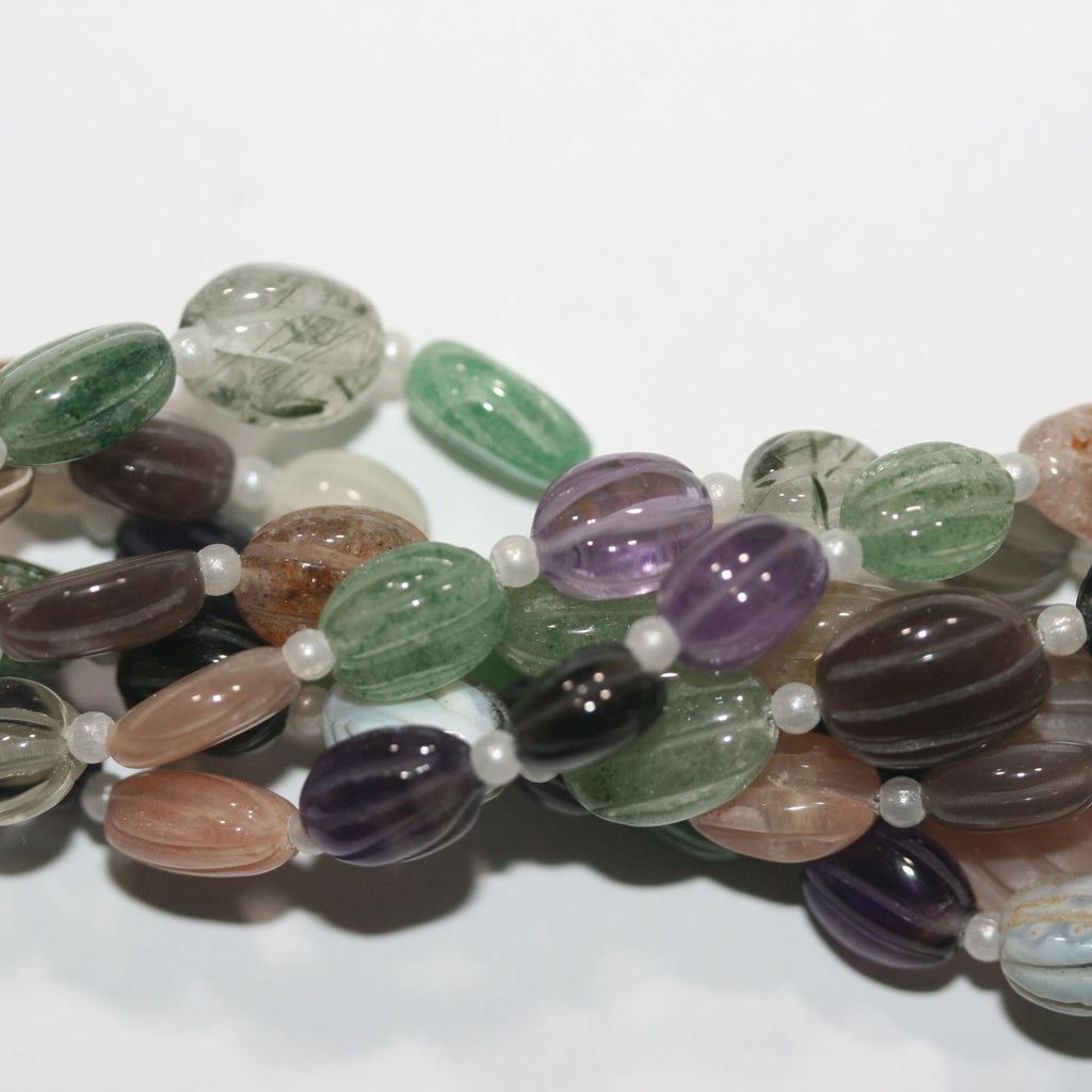 Perles ovales St Multi Stone Gallons de 8 pouces (environ 20 cm), 10 x 8 mm. Longueur du fil : 20 cm environ. Réf. 15025