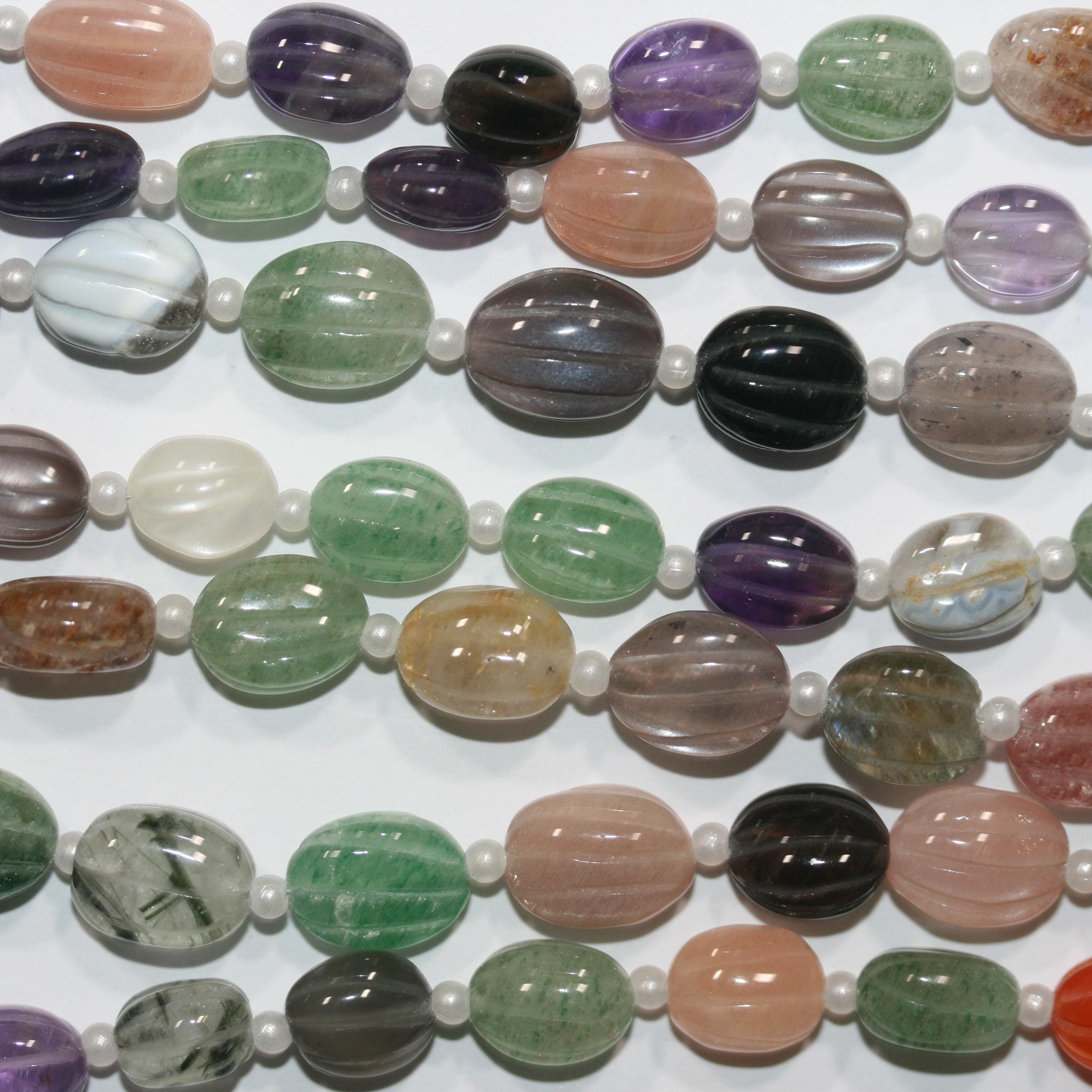 Perles ovales St Multi Stone Gallons de 8 pouces (environ 20 cm), 10 x 8 mm. Longueur du fil : 20 cm environ. Réf. 15025