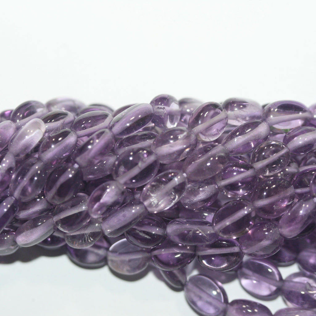 Cuentas ovaladas lisas de amatista de 40 cm (16"), 8 x 6 mm (aprox.), tira de 40 cm
