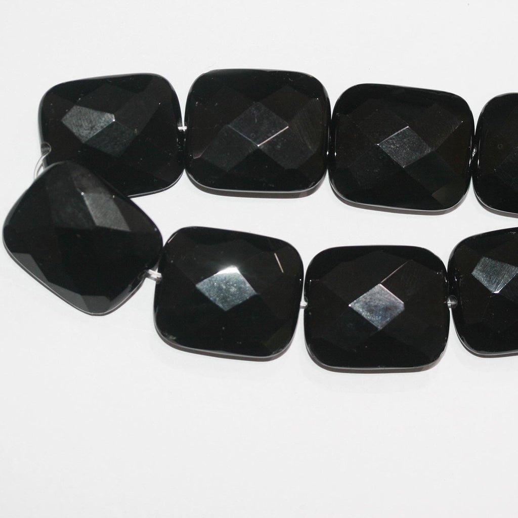 Perles ovales à facettes en onyx St 15" 28x24mm.-Rig 40cm.
