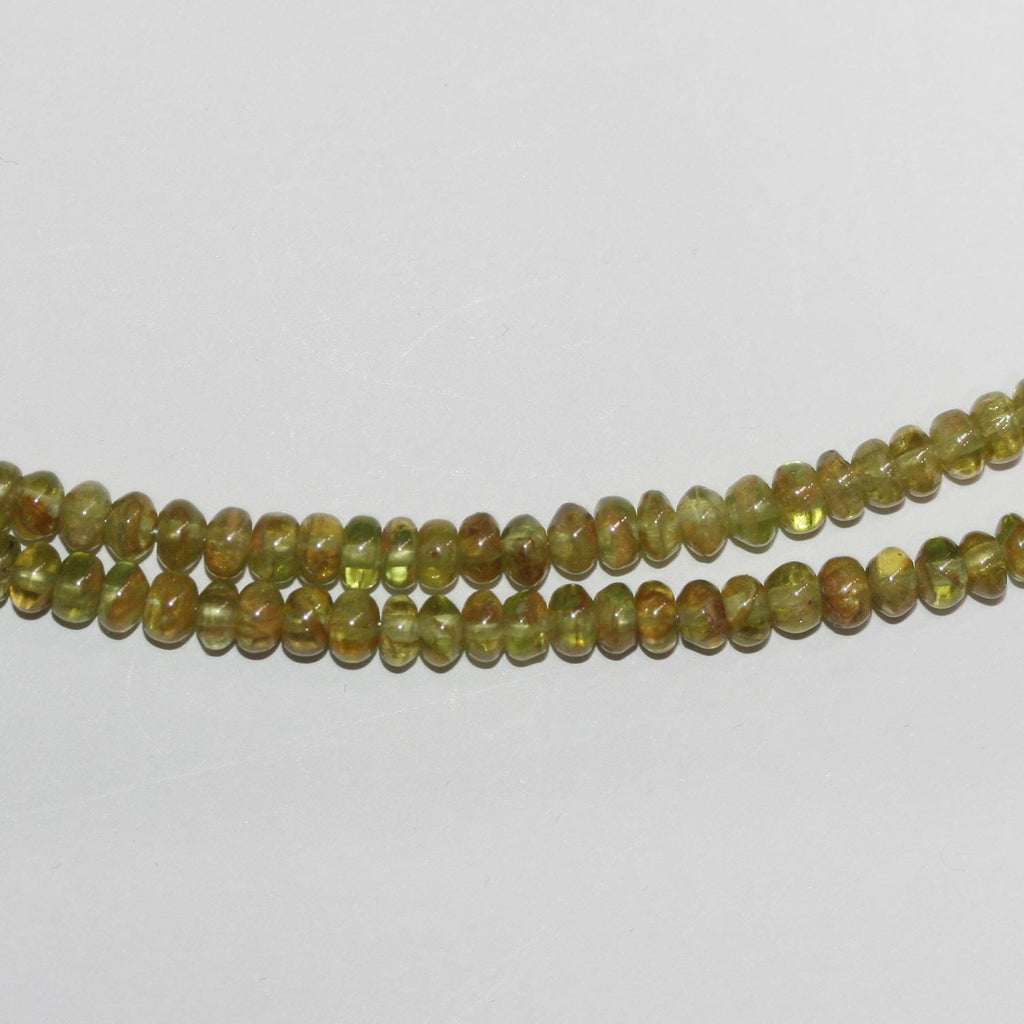 Cuentas redondas lisas de granate St Grossular de 16" (5 x 3 mm) - Hilo de 40 cm