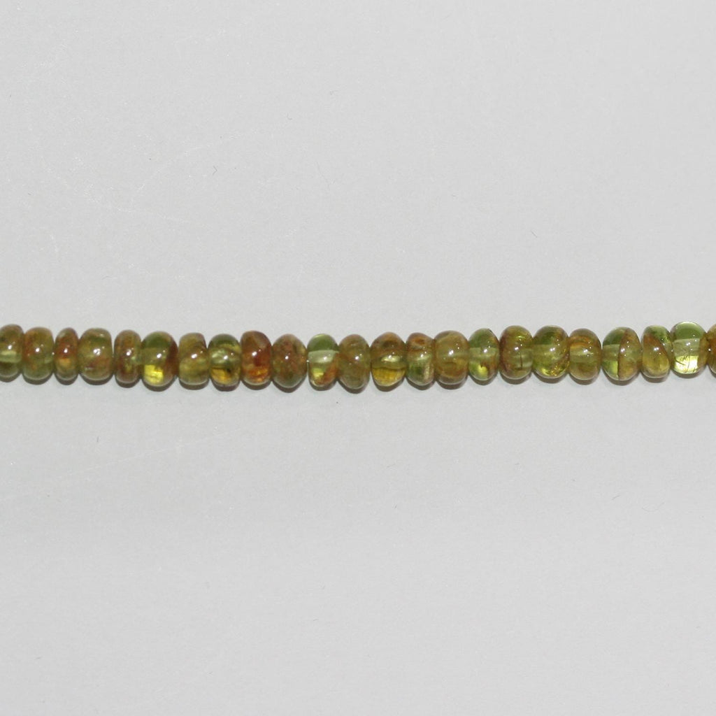 Cuentas redondas lisas de granate St Grossular de 16" (5 x 3 mm) - Hilo de 40 cm