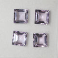 Lote de 4 piezas de amatista facetada cuadrada de 8 mm. (4 piezas) - Artículo: 664LO