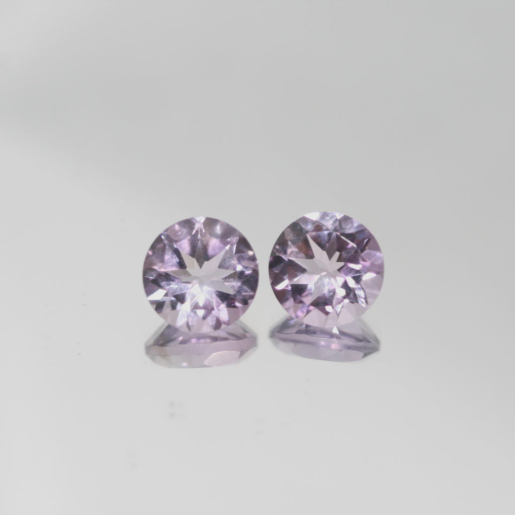 Lote de 2 amatistas redondas facetadas de 10 mm (2 piezas)