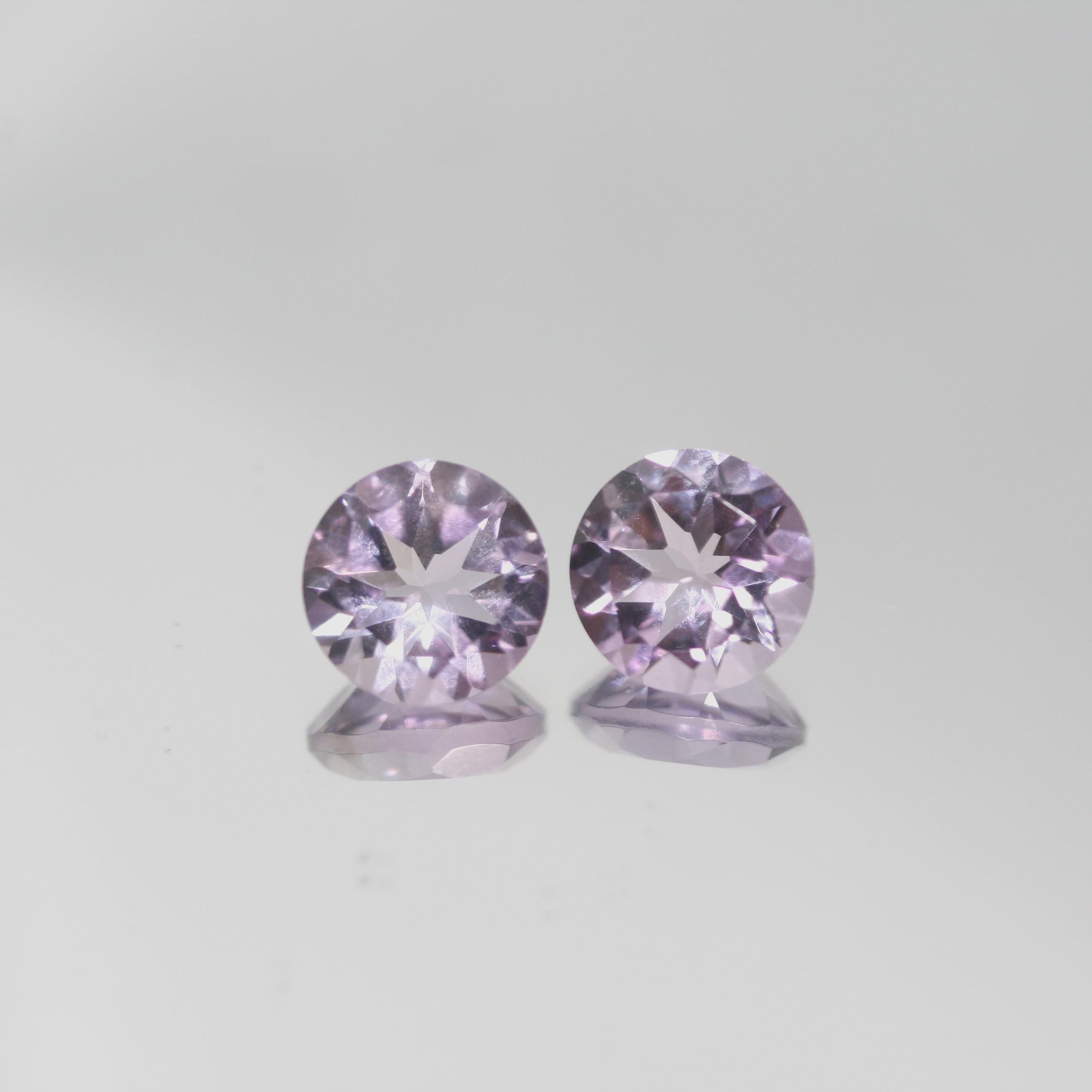 Lote de 2 amatistas redondas facetadas de 10 mm (2 piezas)