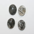 4 cabochons ovales lisses en quartz tourmaliné 16 x 12 mm (4 pièces) - Réf. 1790CB