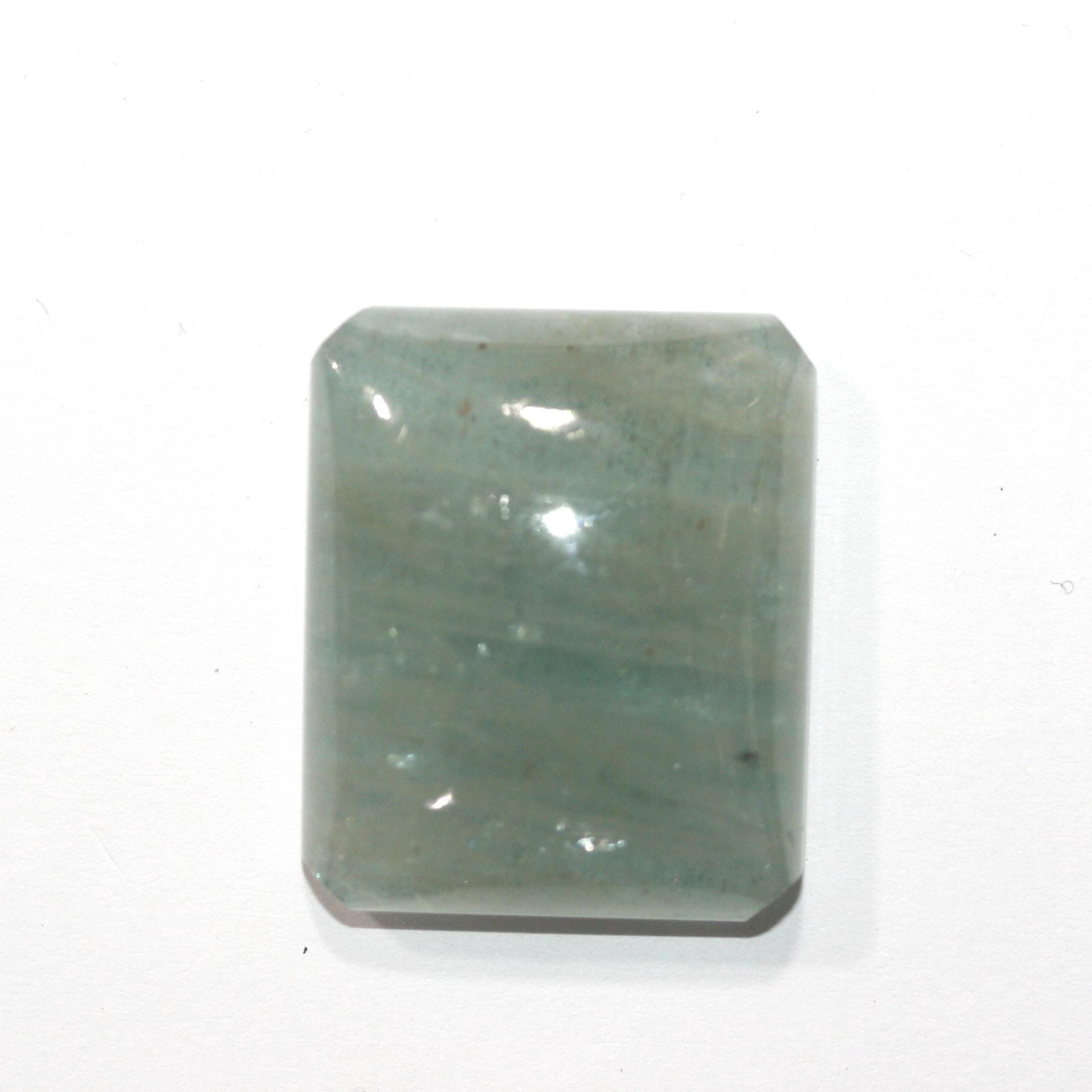 Cabochon rectangulaire lisse en aigue-marine 30 x 25 mm (72,45 ct)