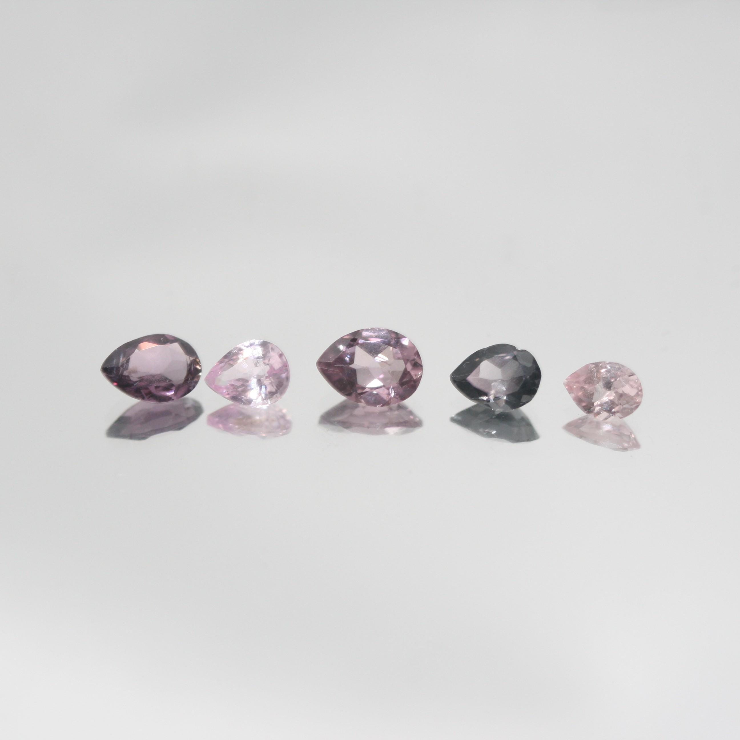 Multicolor Spinel Lot Faceted Drop 6x4.5-5x3.5mm. Approx. (5pcs)  (2.06 ct)-Gemstone Parcels-Loose Stones Wholesale Price-Natural Gems - Hard Gems