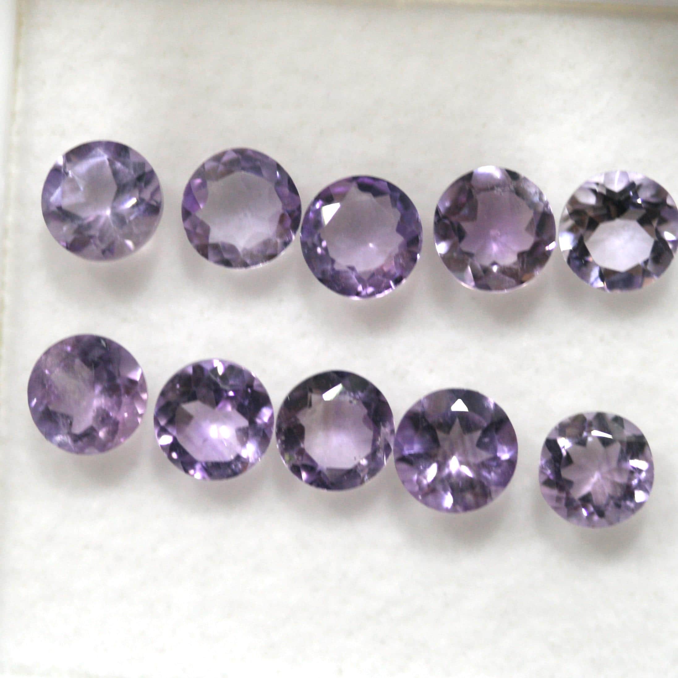 10 Pcs Lot Amethyst Round Faceted 6mm (10 pcs)
