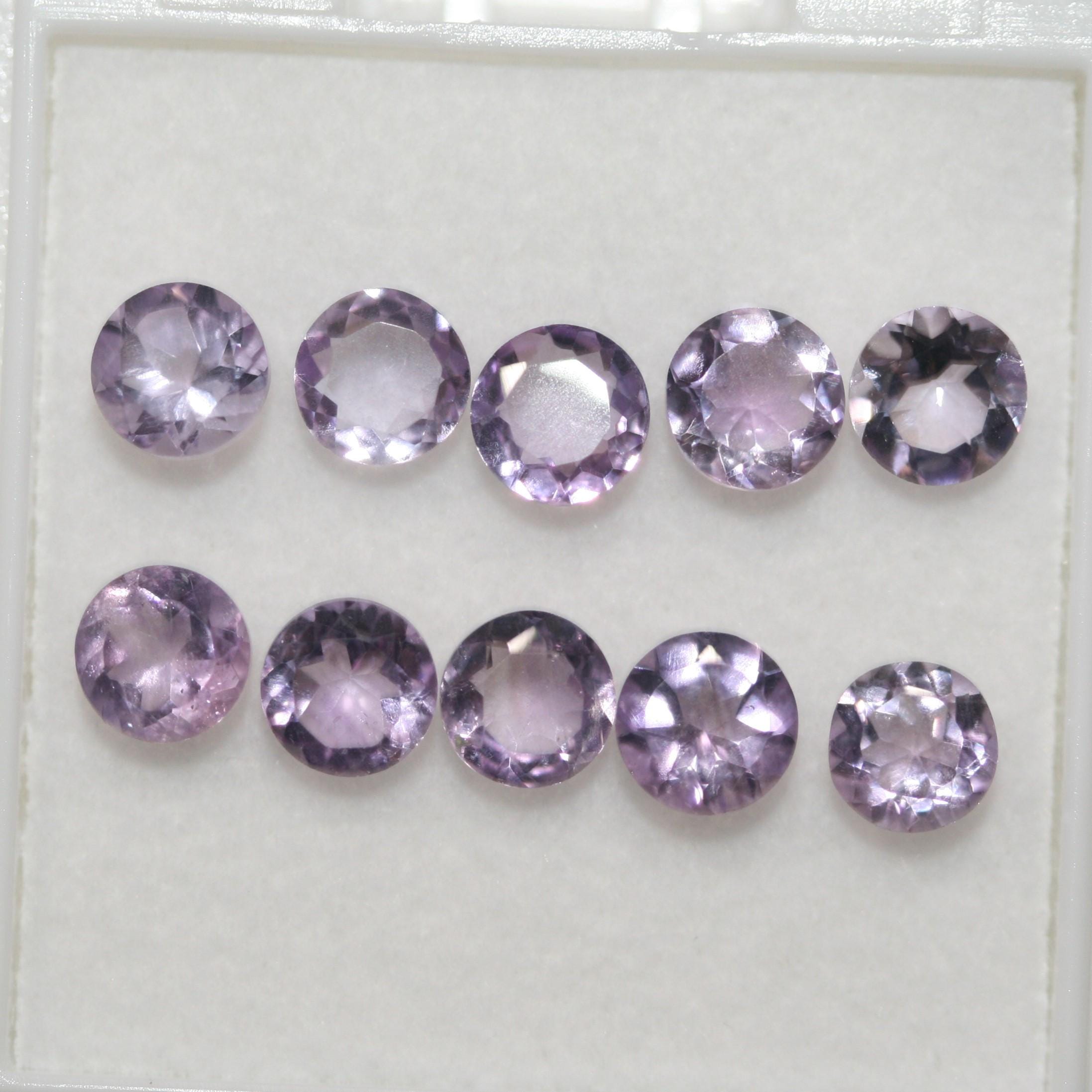 10 Pcs Lot Amethyst Round Faceted 6mm (10 pcs)