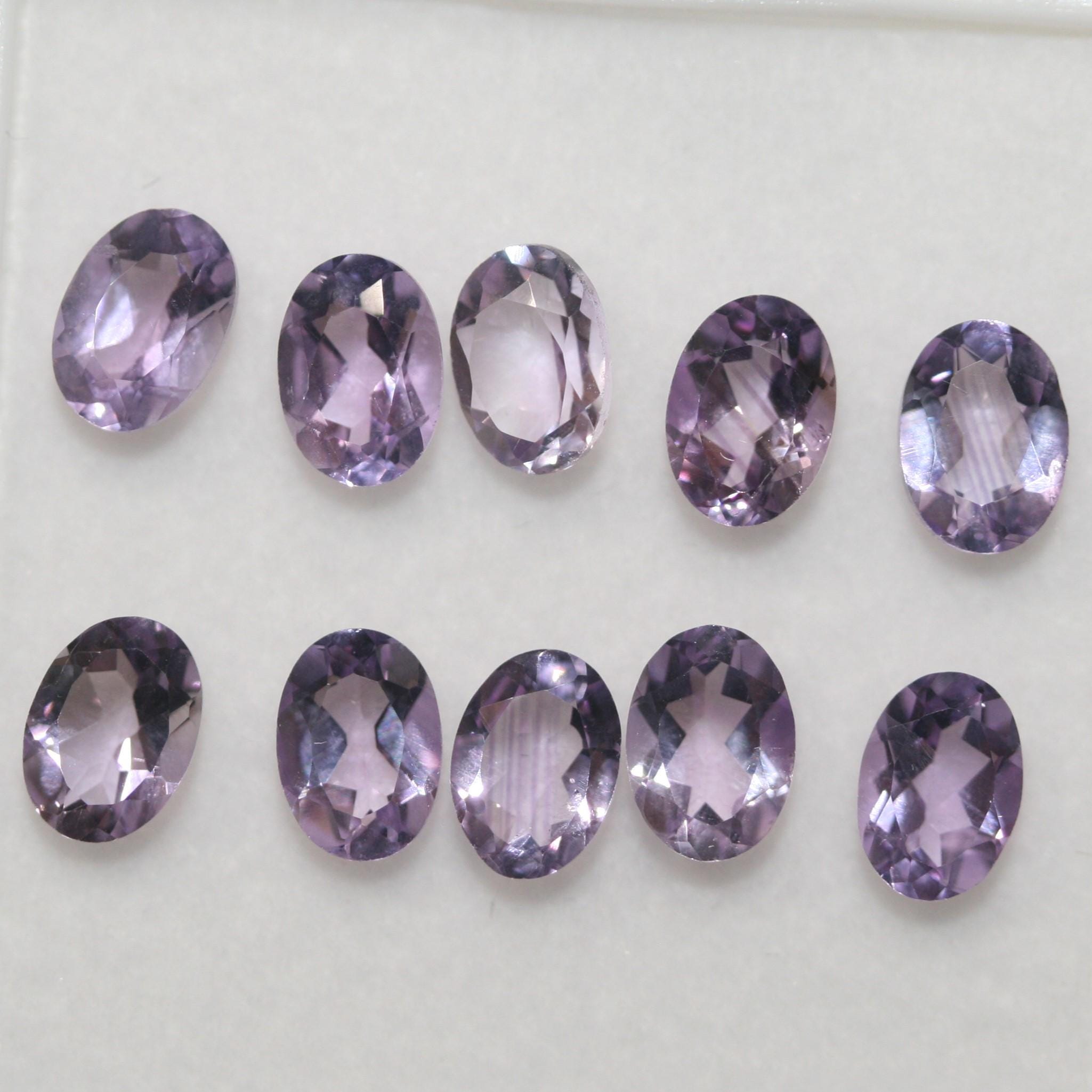 10 Pcs Lot Amethyst Oval Faceted 7x5mm (10 pcs)