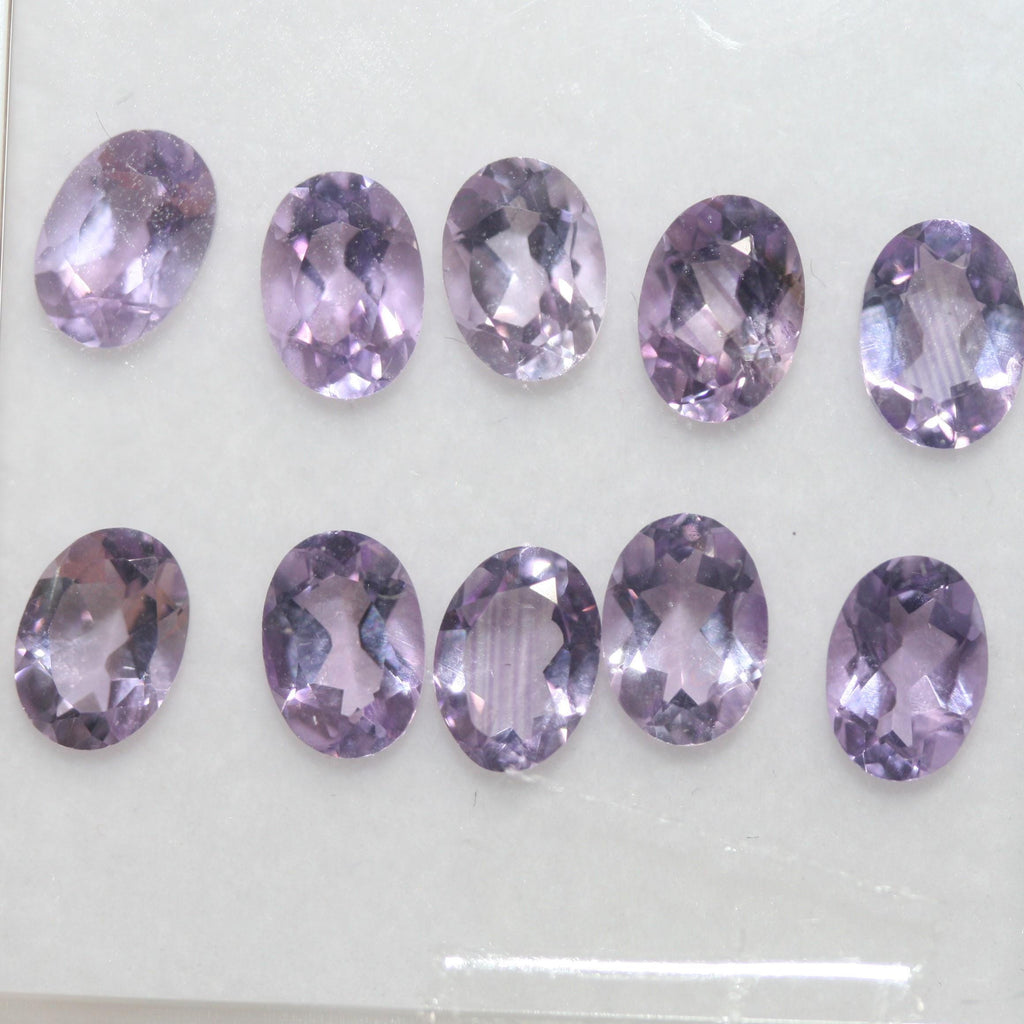 10 Pcs Lot Amethyst Oval Faceted 7x5mm (10 pcs)