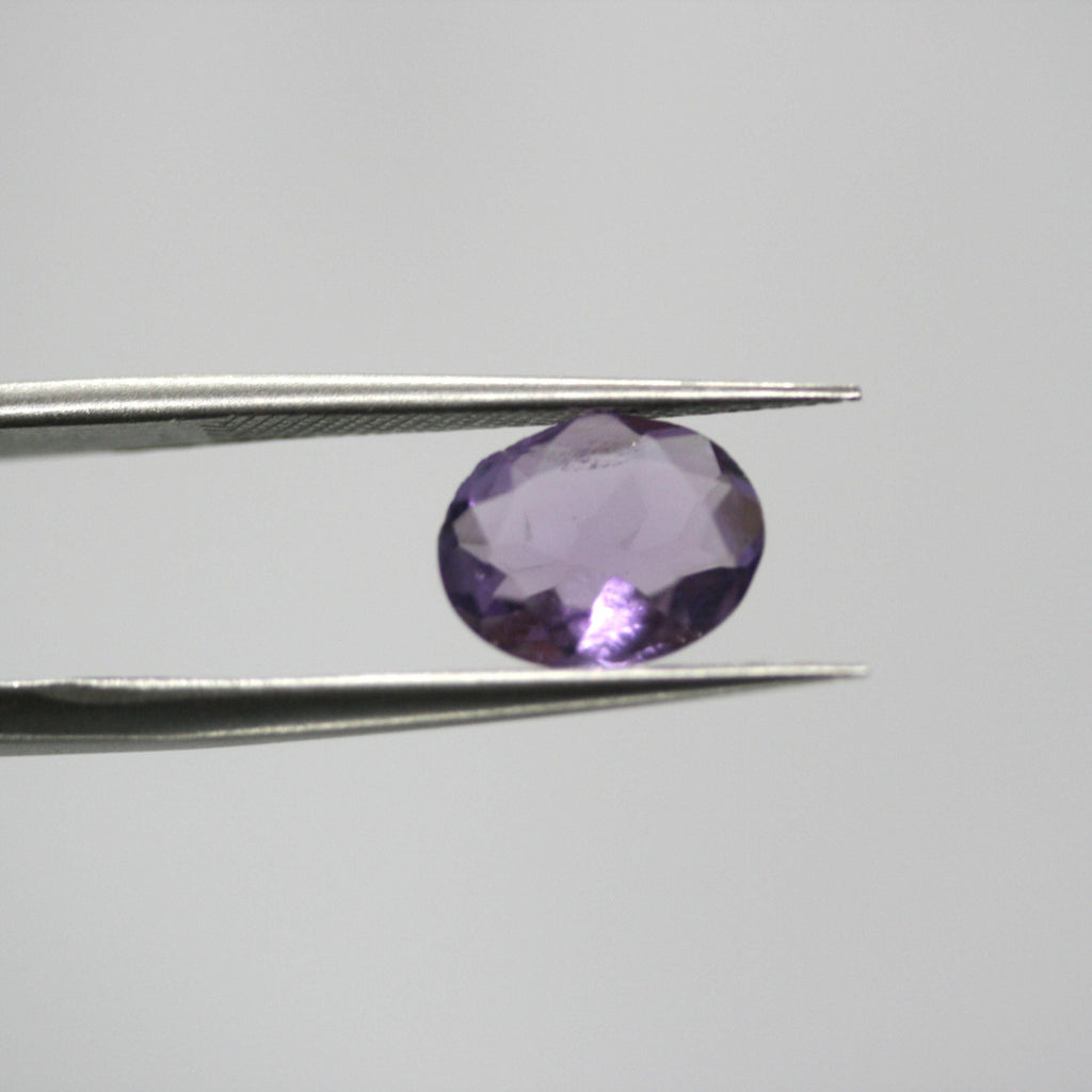 Lote de 2 amatistas facetadas ovaladas de 10 x 8 mm (2 unidades)
