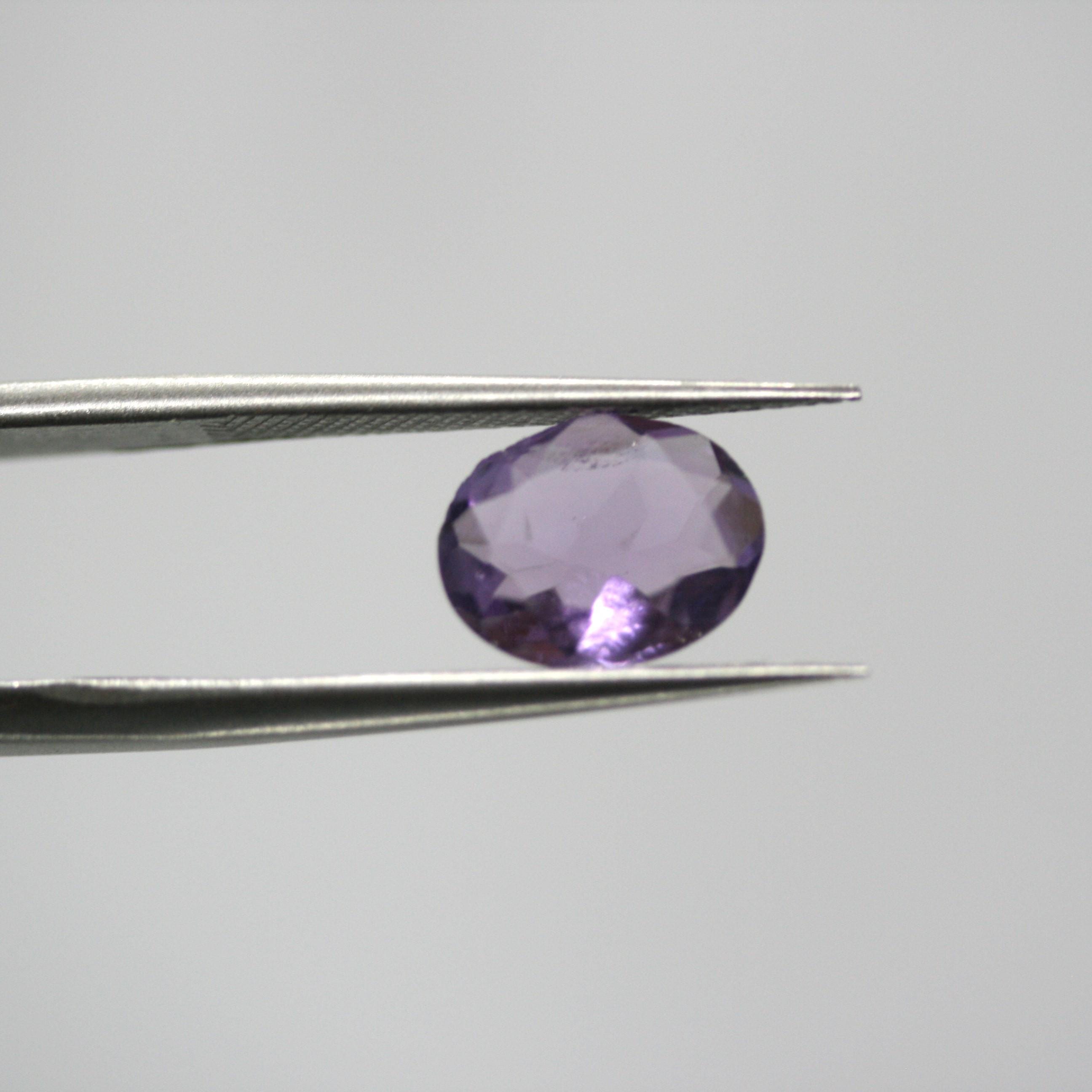 Lote de 2 amatistas facetadas ovaladas de 10 x 8 mm (2 unidades)
