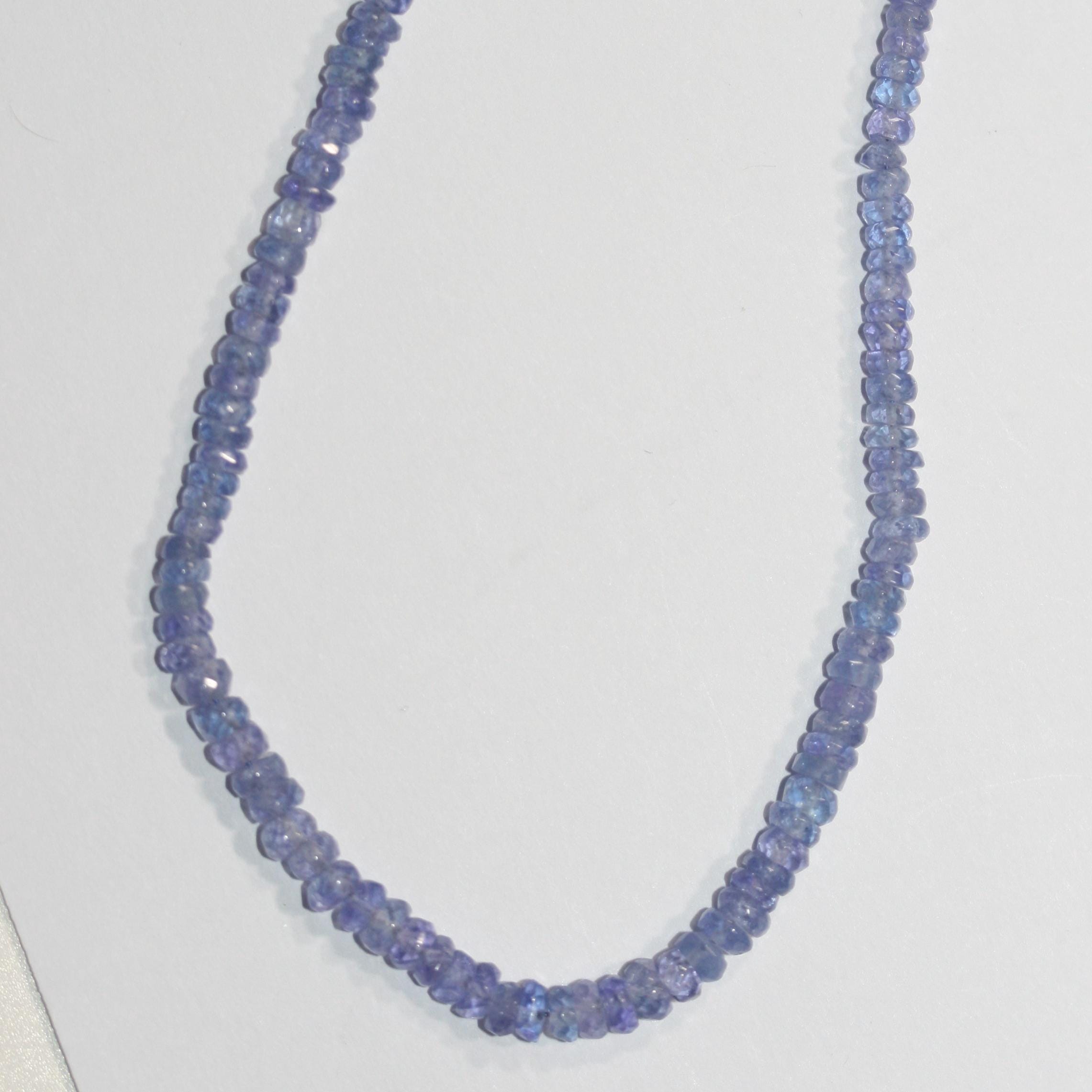 Cuentas redondas facetadas de tanzanita de 40 cm (3,5 x 2 mm) - Hilo de 40 cm